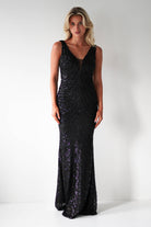 Julietta Sequin Bodycon Maxi Dress | Black | Oh Hello Clothing | S (8)
