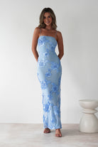 Alvana Floral Appliqué Maxi Dress | Blue | Oh Hello Clothing | S (8)