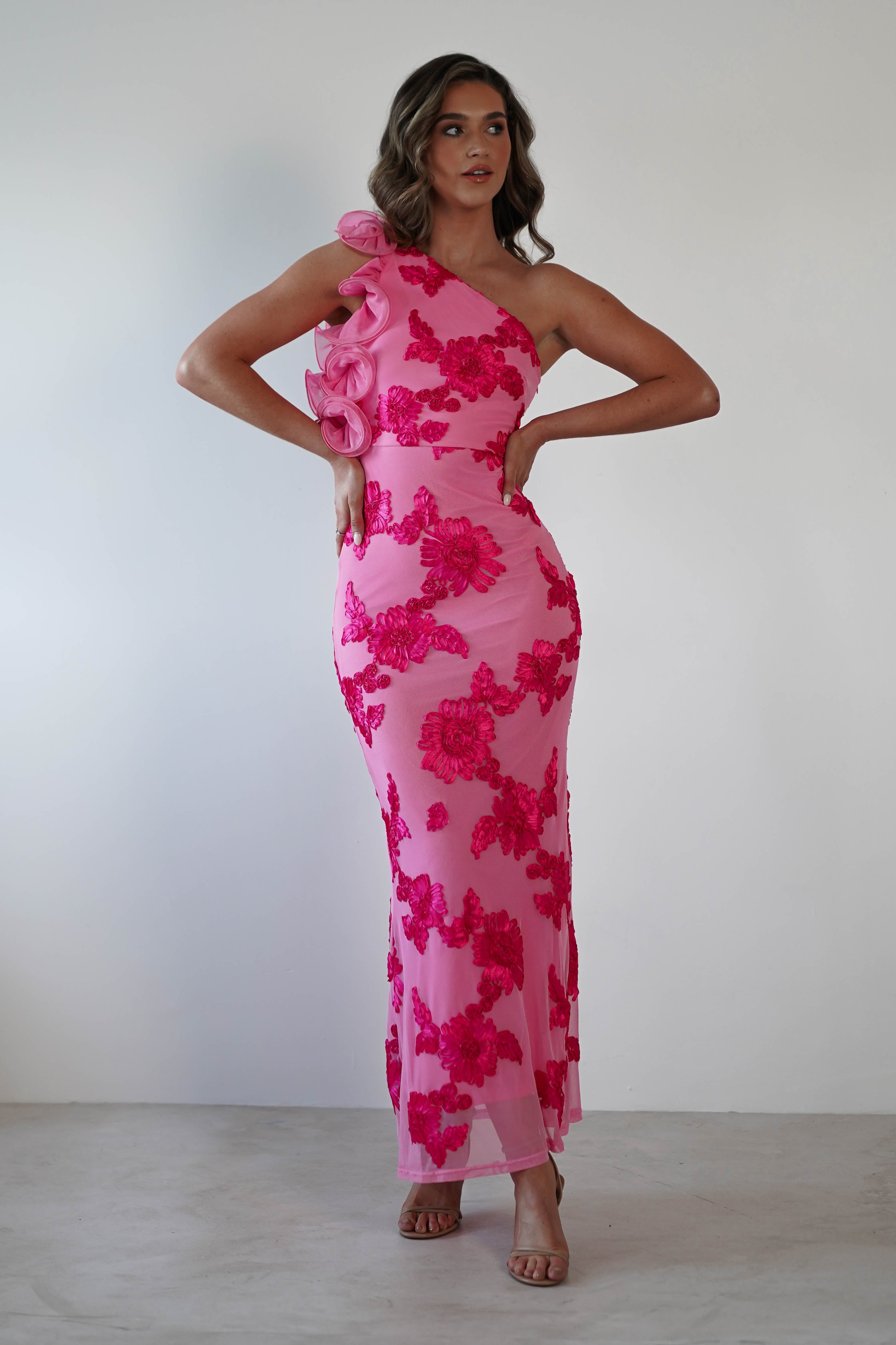 Sydney Bodycon Maxi Dress | Pink Print - Oh Hello Clothing