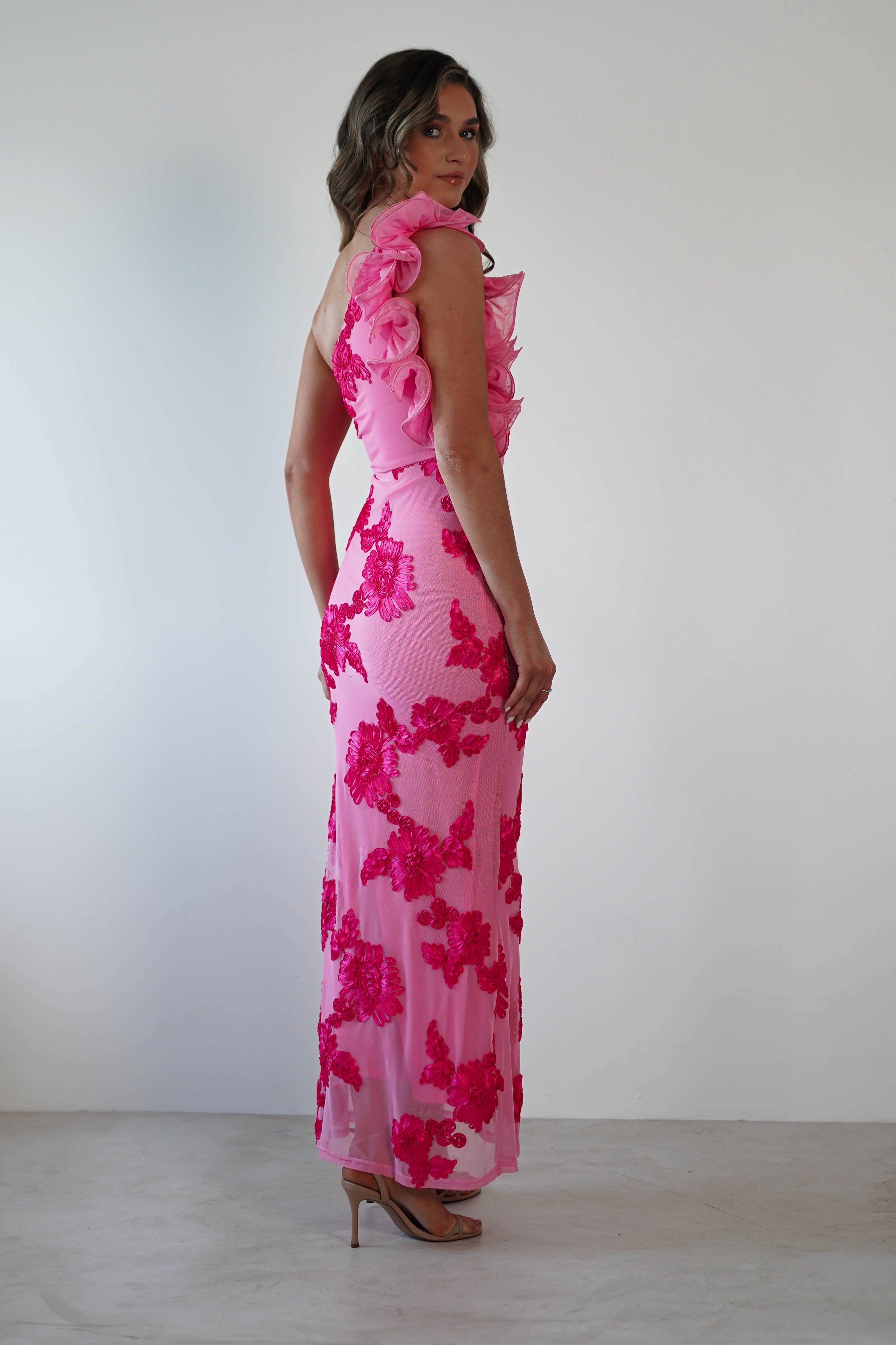 Sydney Bodycon Maxi Dress | Pink Print - Oh Hello Clothing