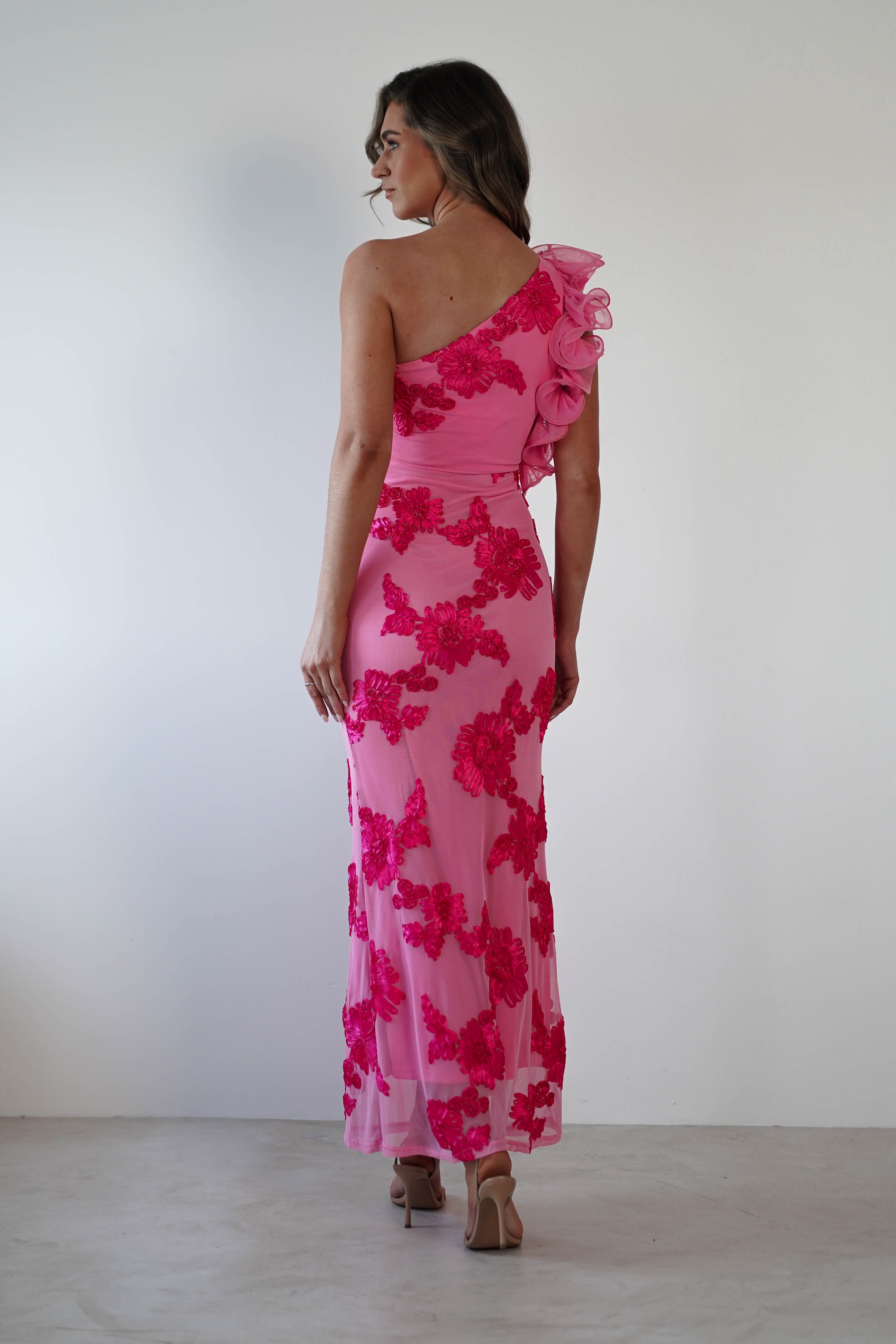 Sydney Bodycon Maxi Dress | Pink Print - Oh Hello Clothing