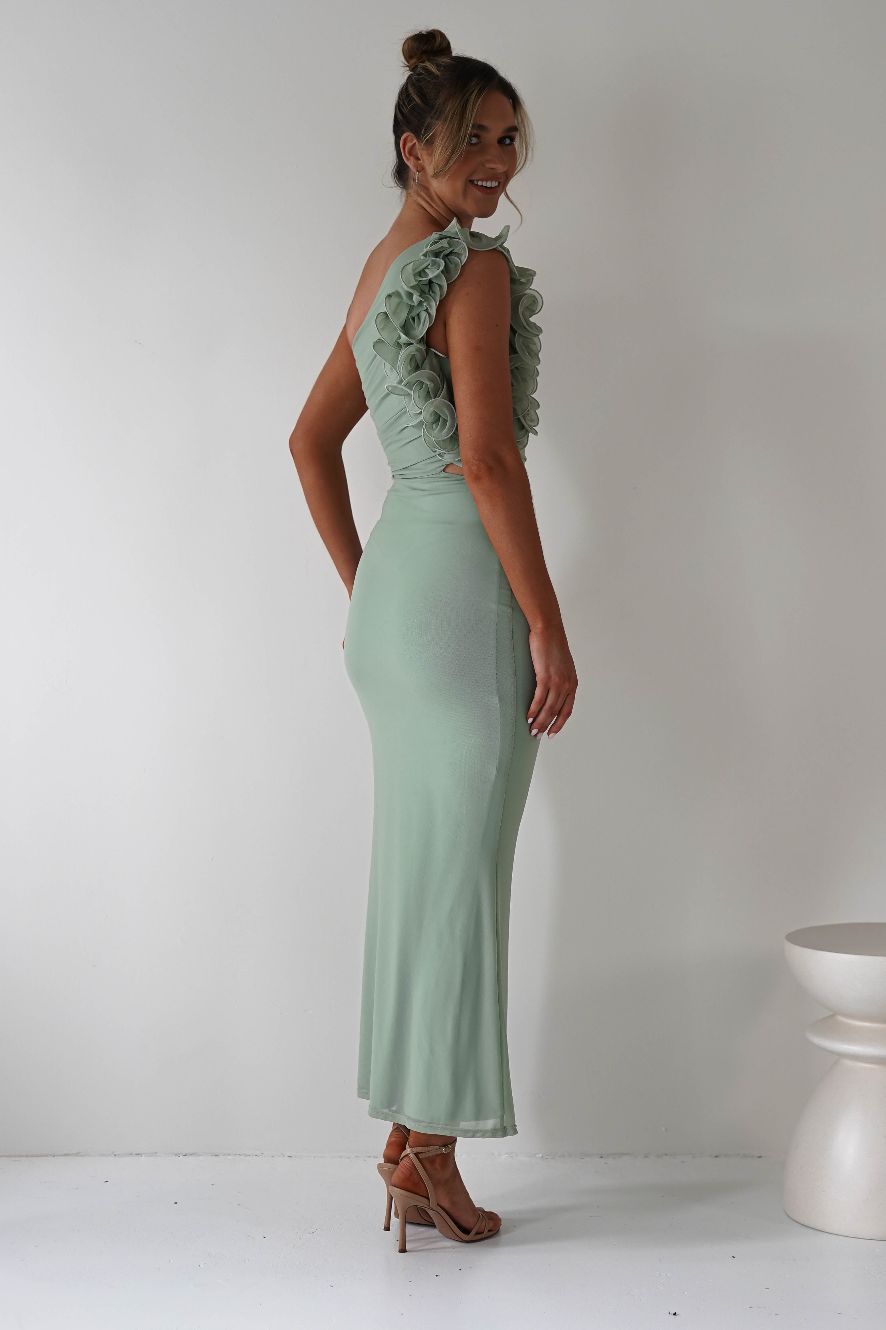 Sydney Bodycon Maxi Dress | Sage | Oh Hello Clothing | XS (6)