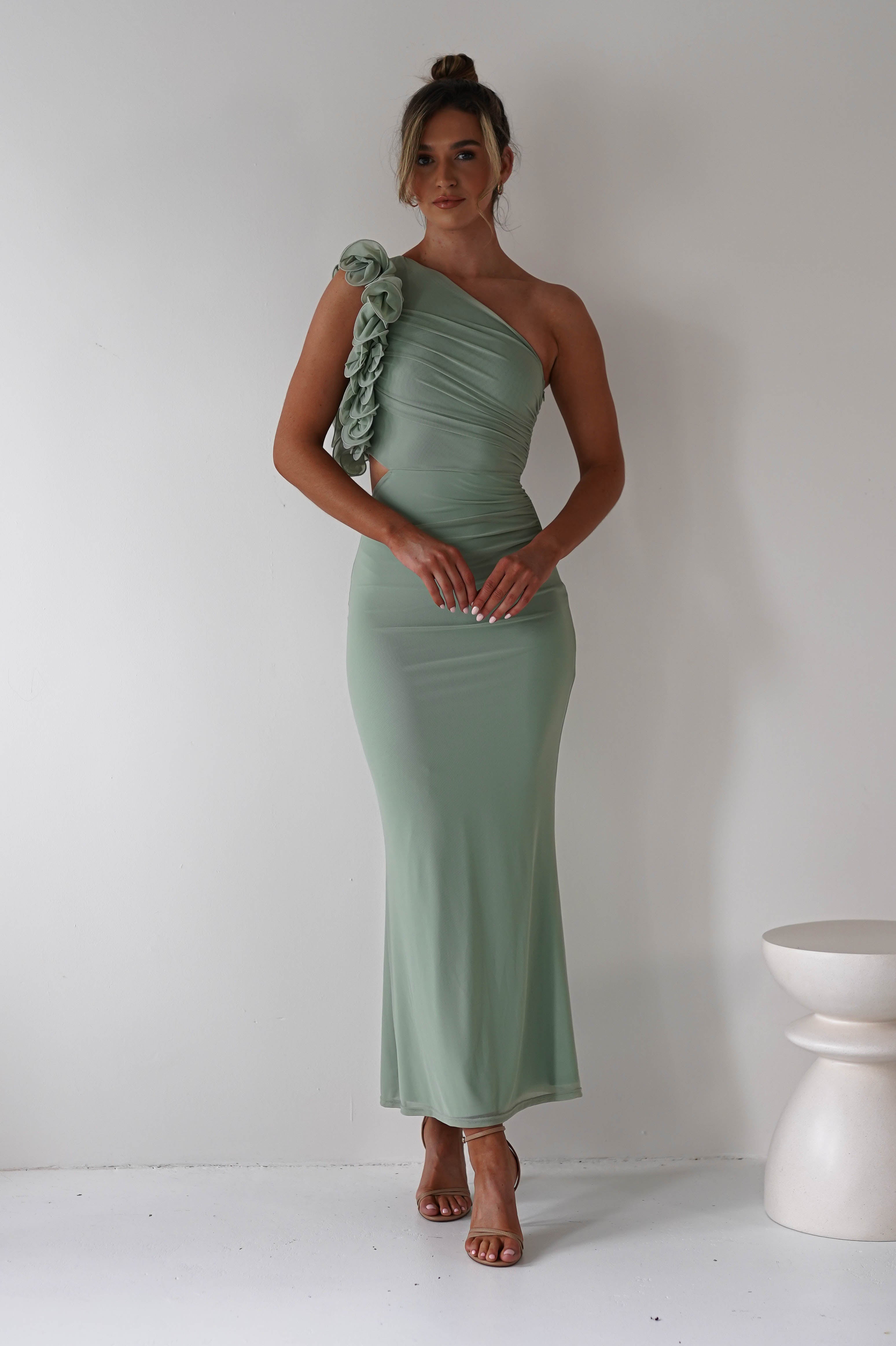Sydney Bodycon Maxi Dress | Sage | Oh Hello Clothing | XS (6)