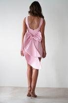 Maria Pearl Bow Detail Mini Dress | Pink - Oh Hello Clothing