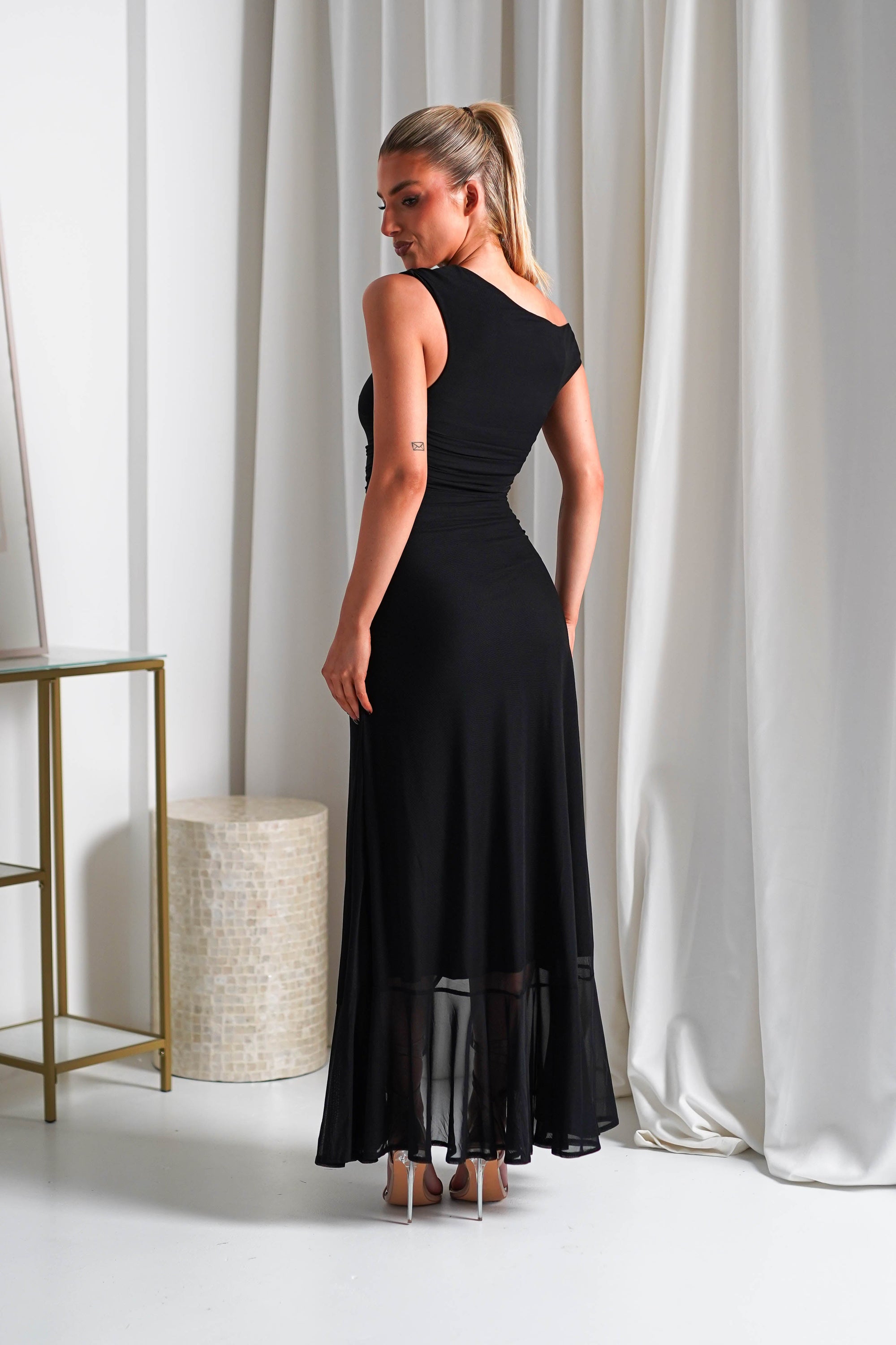 Cellinna Mesh Maxi Dress | Black | Oh Hello Clothing | XS (6)