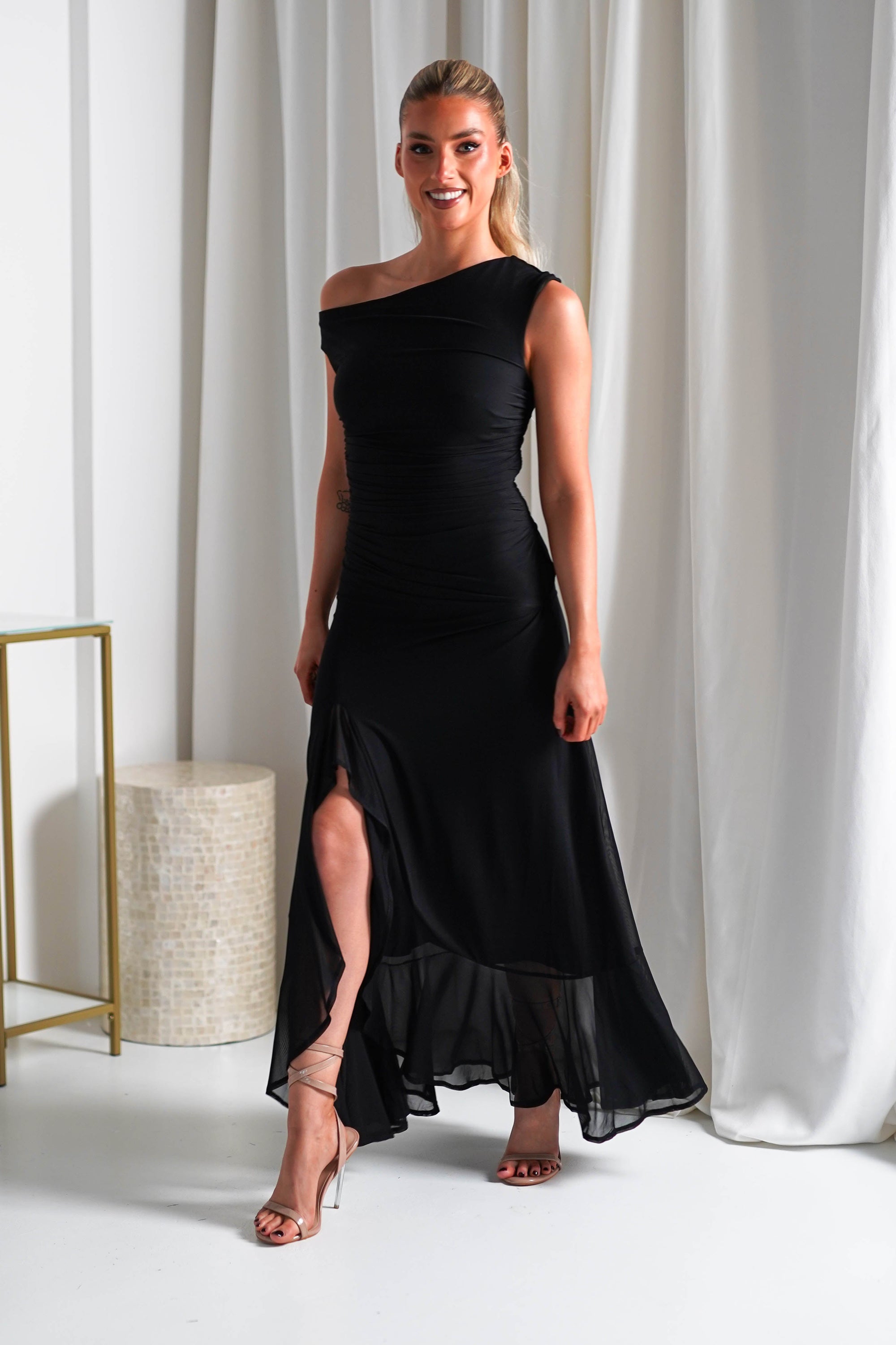 Cellinna Mesh Maxi Dress | Black | Oh Hello Clothing | XS (6)