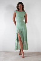 Cellinna Mesh Maxi Dress | Light Green | Oh Hello Clothing | XS (6)