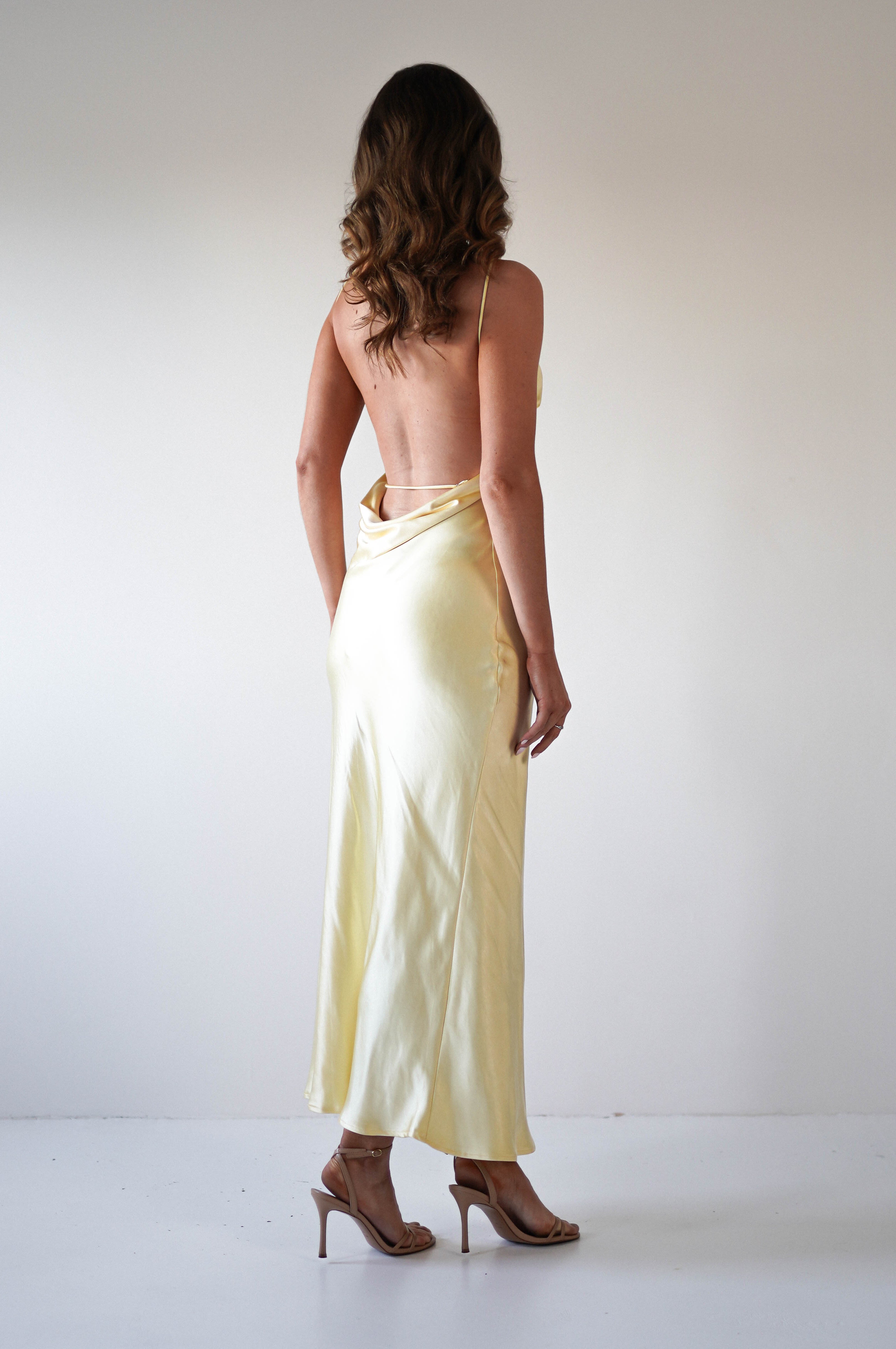 Bayleigh Soft Satin Maxi Dress | Yellow - Oh Hello Clothing