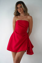 Quinta Strapless Mini Dress | Red | Oh Hello Clothing | XS (6)