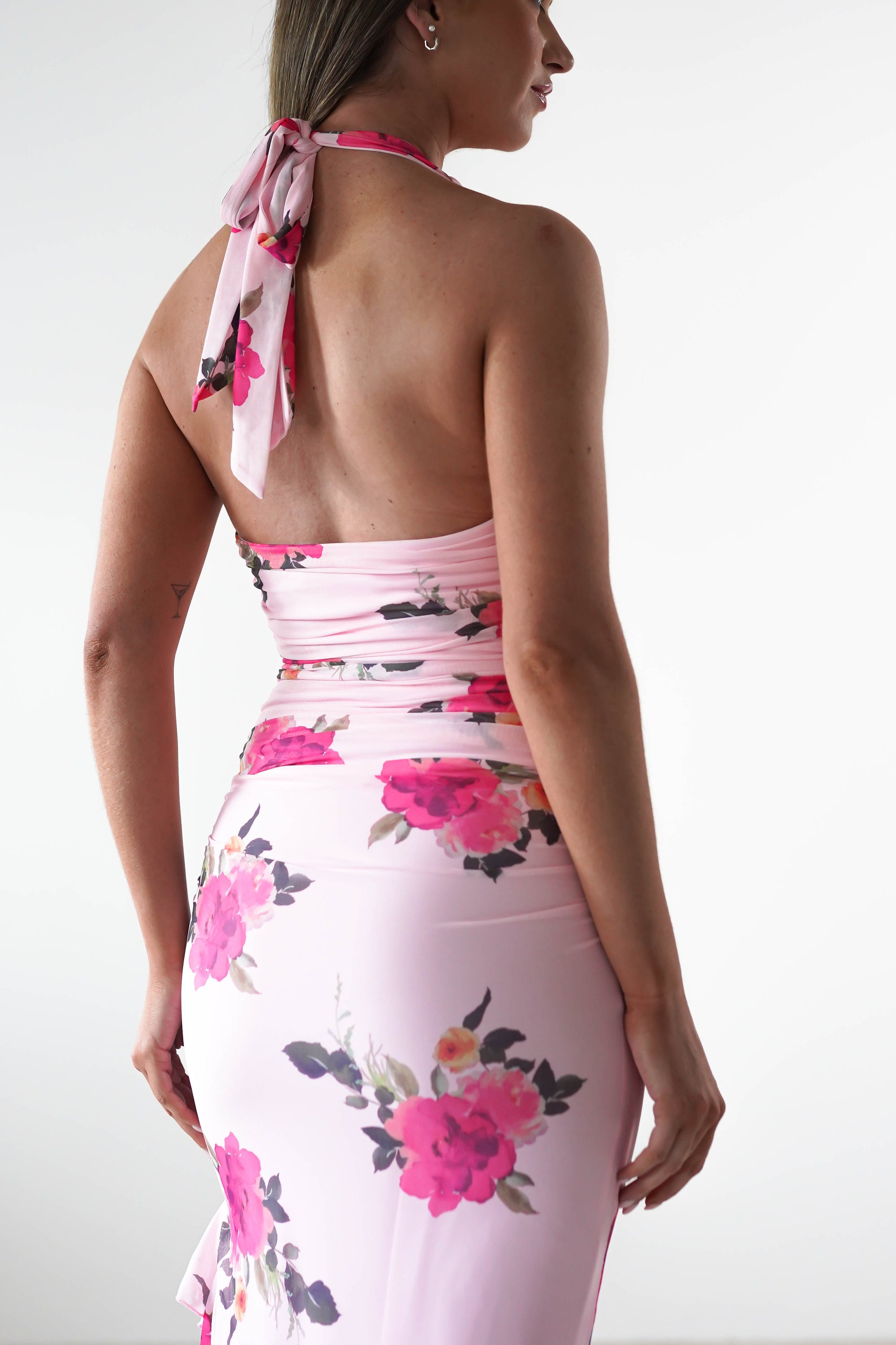 Emmaline Floral Bodycon Maxi Dress | Pink | Oh Hello Clothing | XS (6)