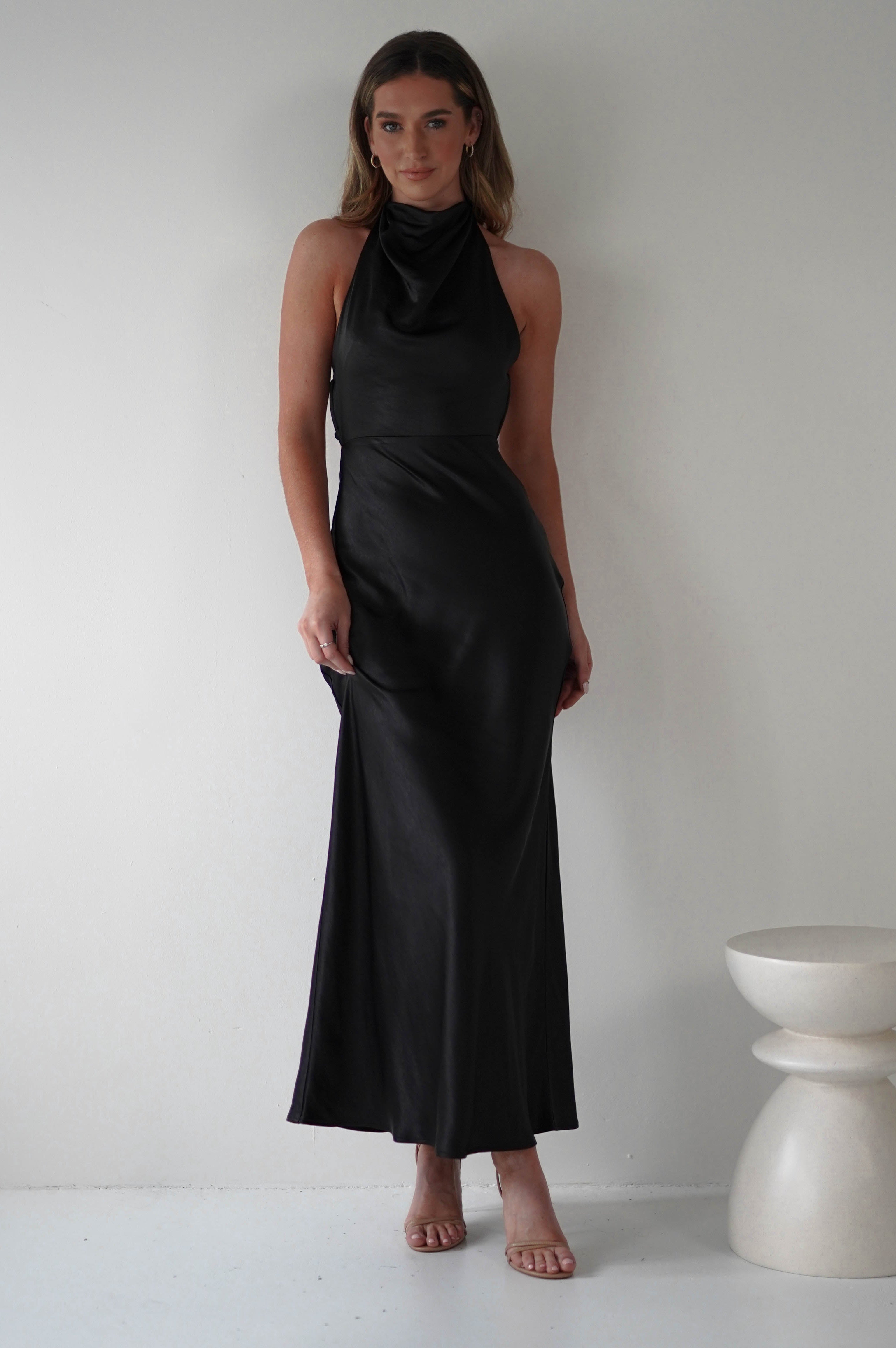 Capriana Pearl Back Maxi Dress | Black | Oh Hello Clothing | XS (6)