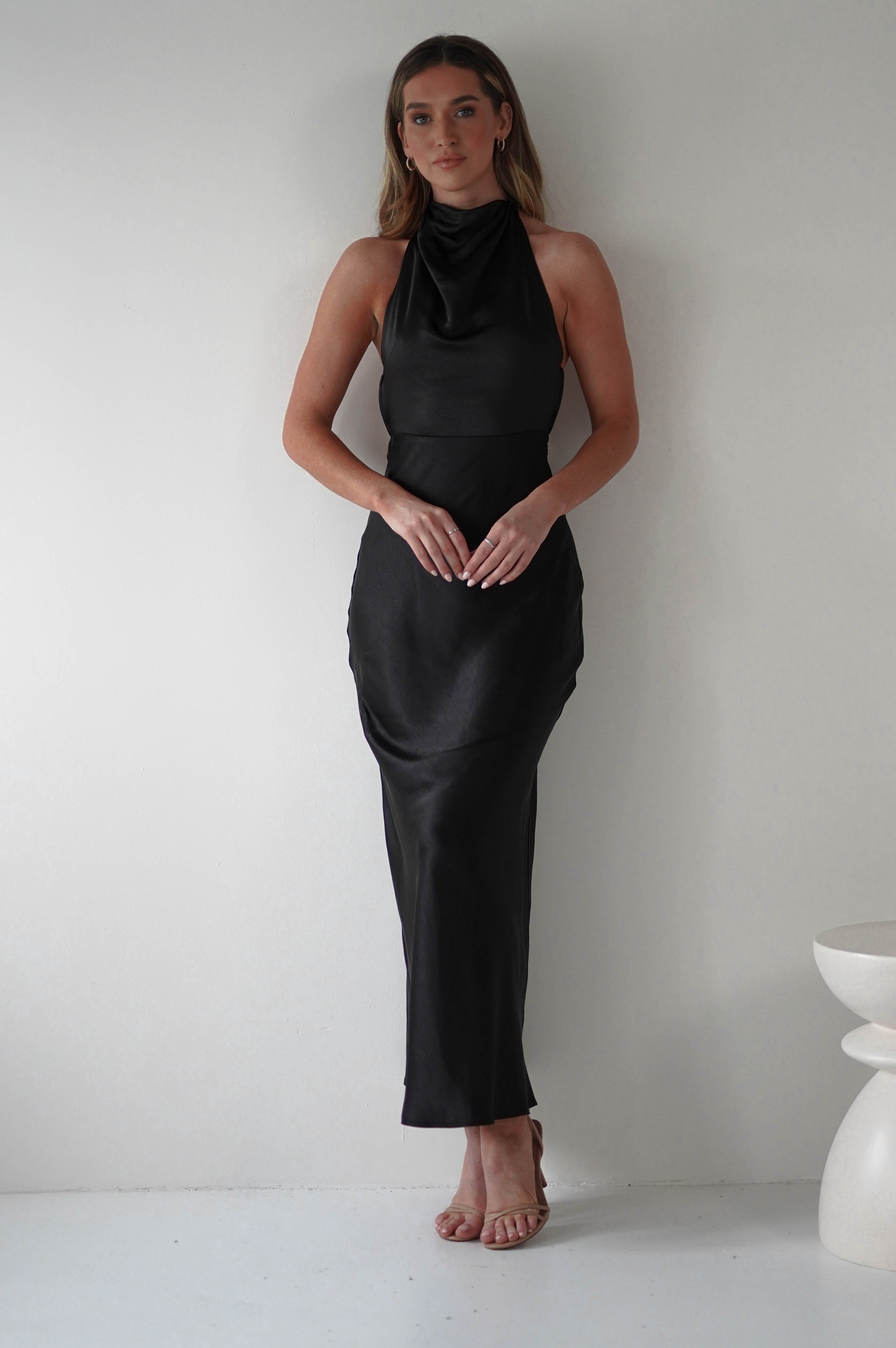 Capriana Pearl Back Maxi Dress | Black | Oh Hello Clothing | XS (6)