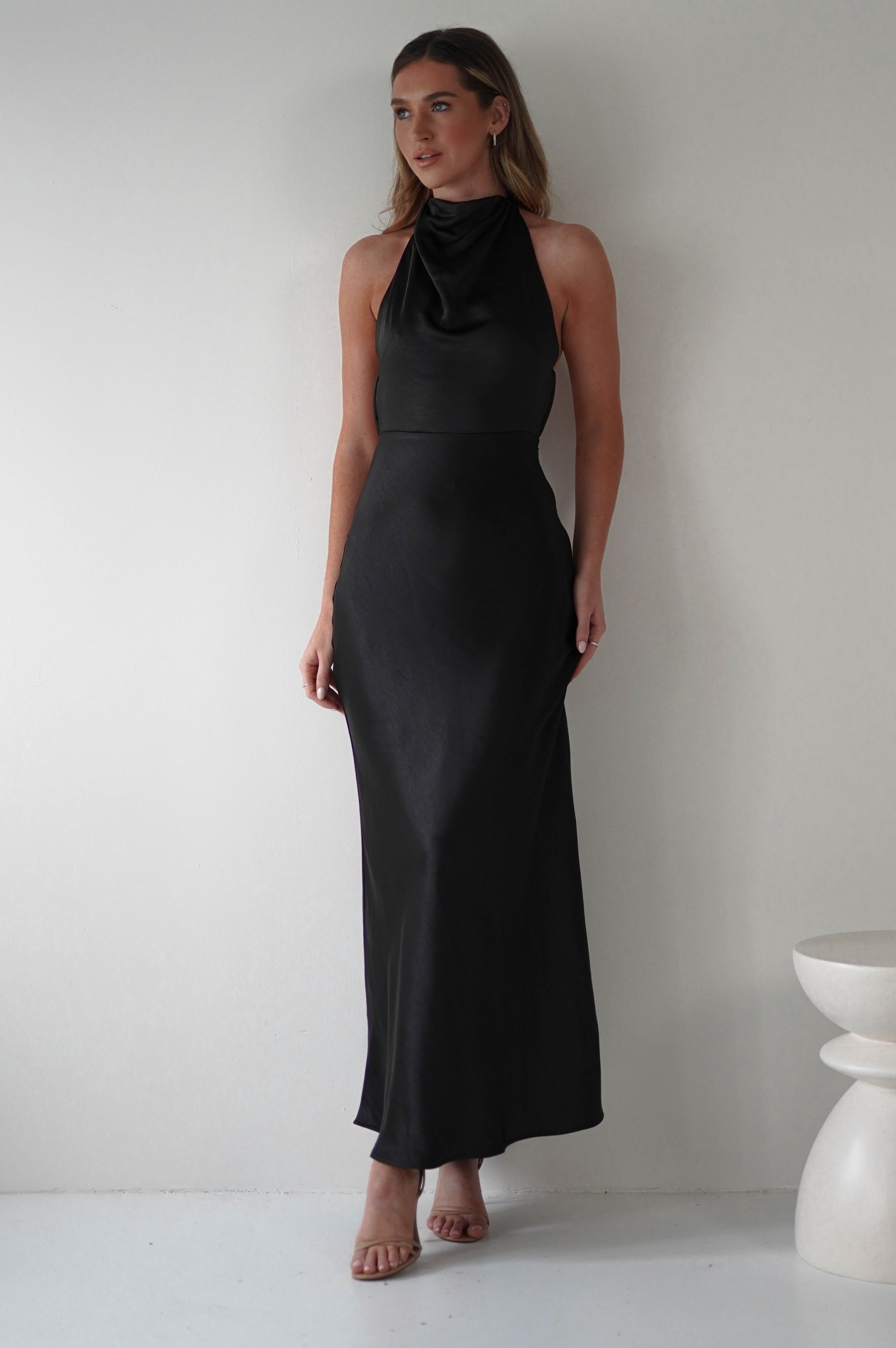 Capriana Pearl Back Maxi Dress | Black | Oh Hello Clothing | XS (6)