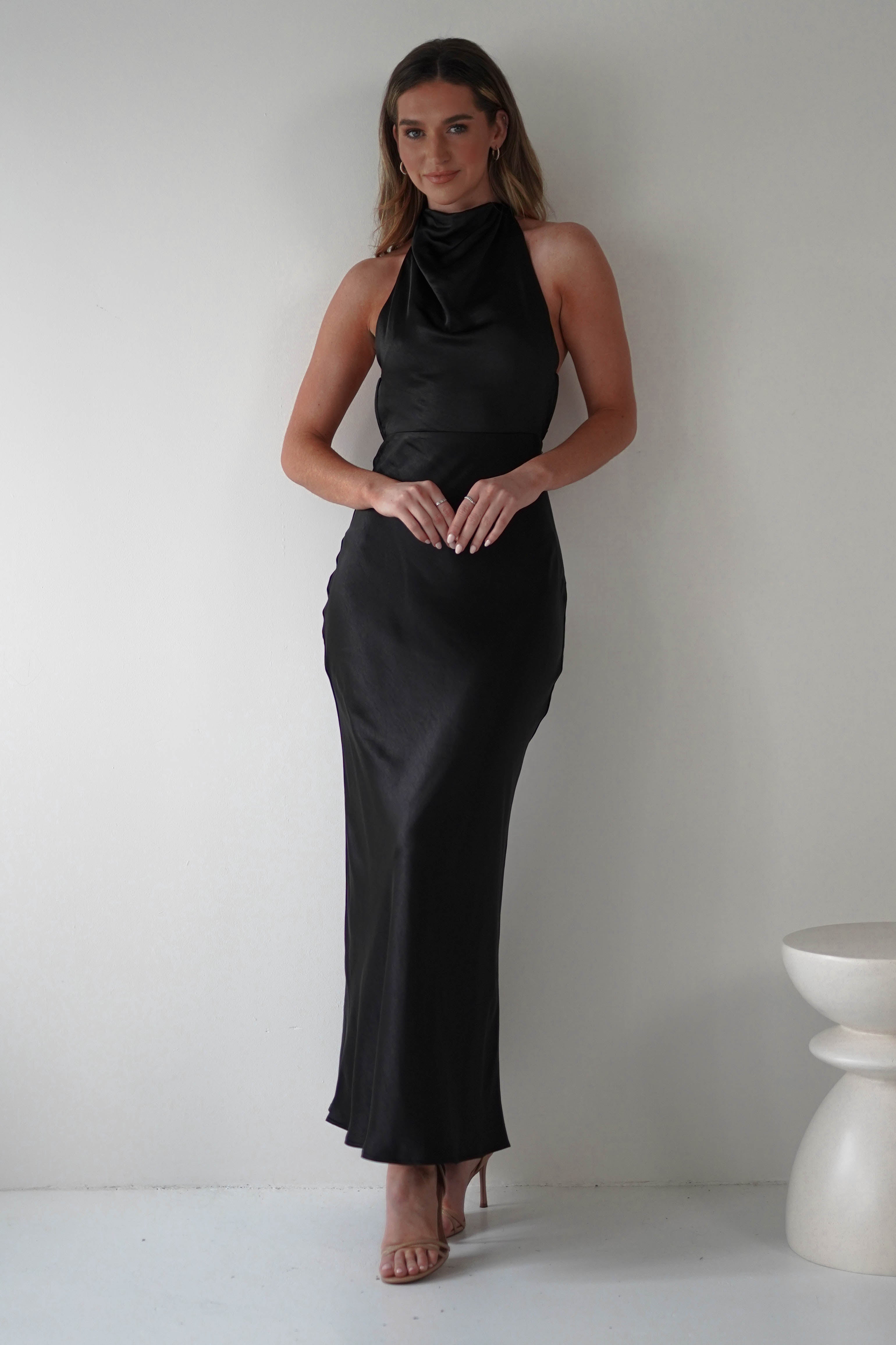 Capriana Pearl Back Maxi Dress | Black | Oh Hello Clothing | XS (6)