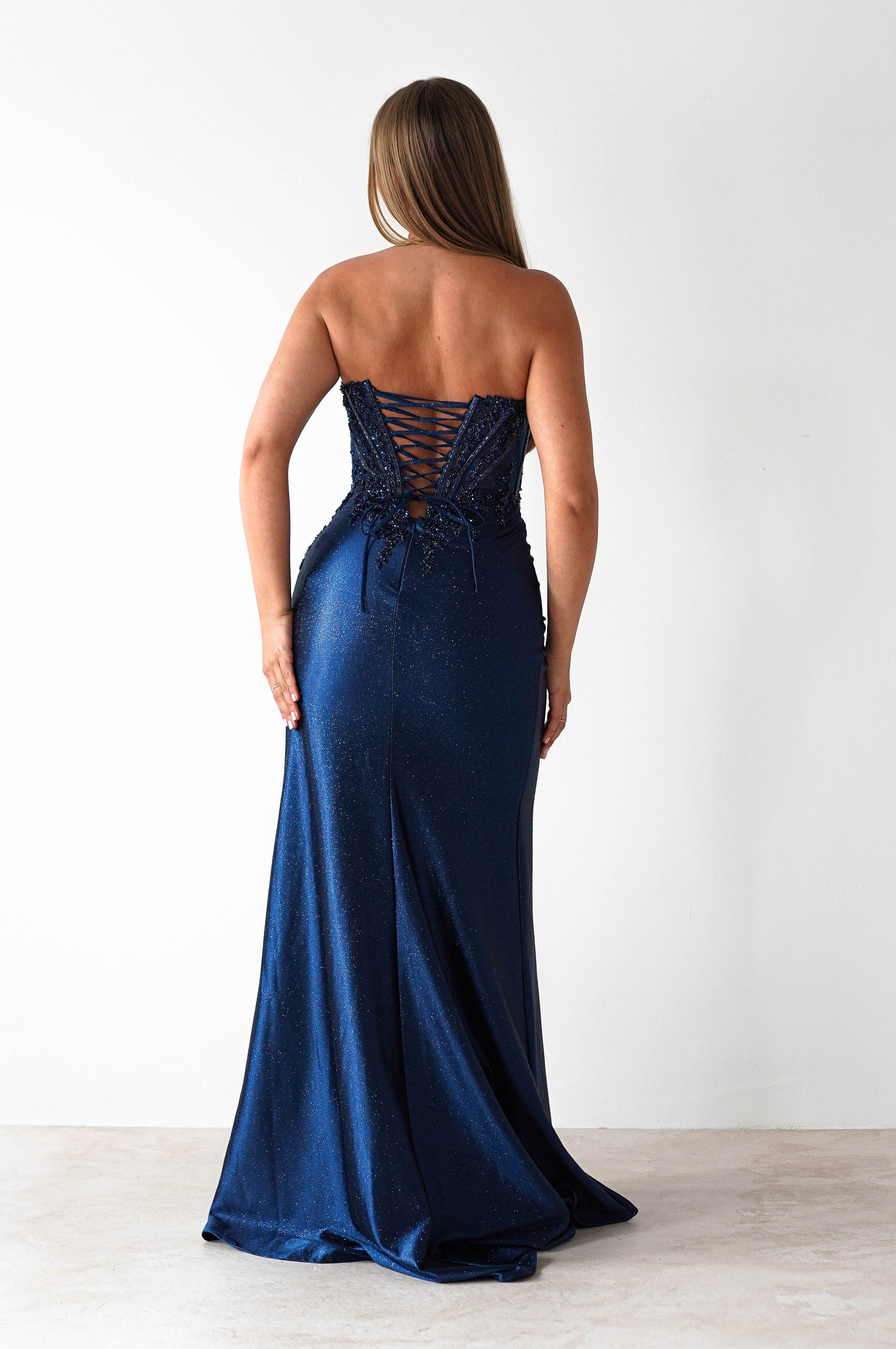 Caspian Embellished Bodycon Gown | Navy | Oh Hello Clothing | XXS (4)