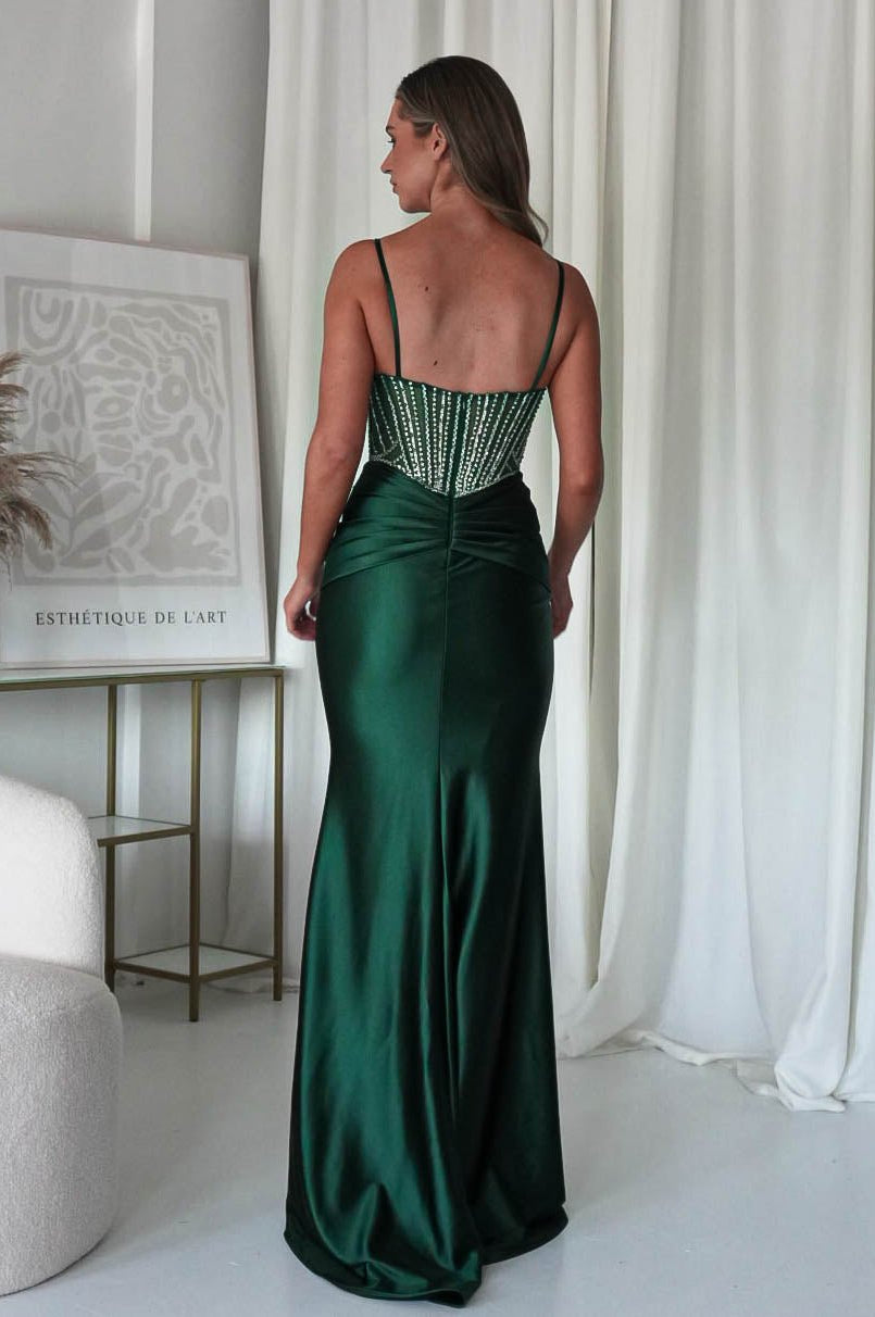 Vera Embellished Bodycon Gown | Emerald Green | Oh Hello Clothing | XS (6)