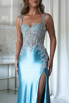Rhodes Embellished Bodycon Gown | Robin Blue | Oh Hello Clothing | XS (6)