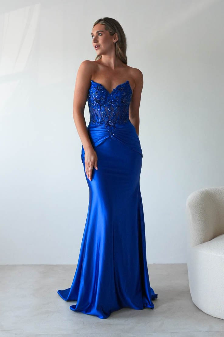 Raquel Bodycon Embellished Gown | Royal Blue | Oh Hello Clothing | S (8)