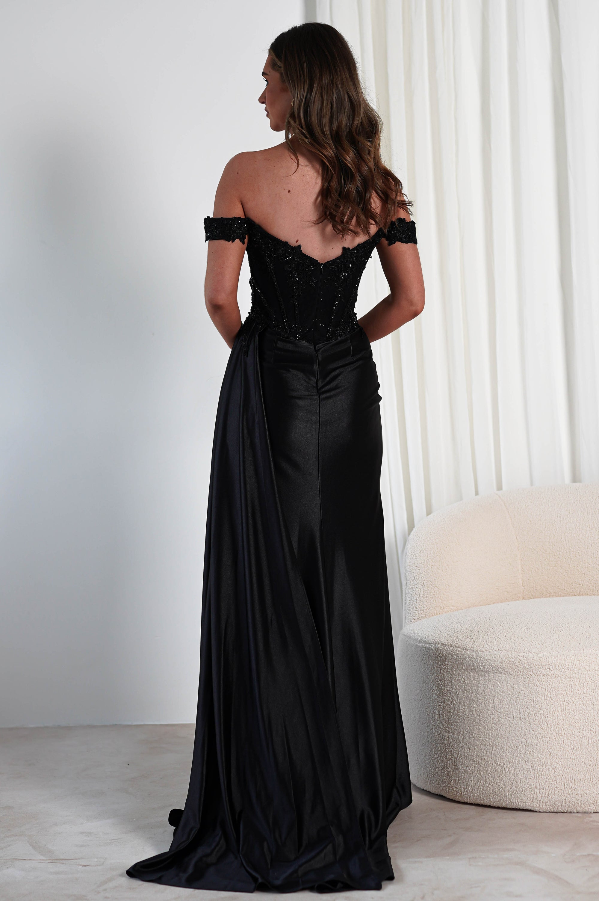 Marsela Lace Bodice Gown | Black | Oh Hello Clothing | XS (6)