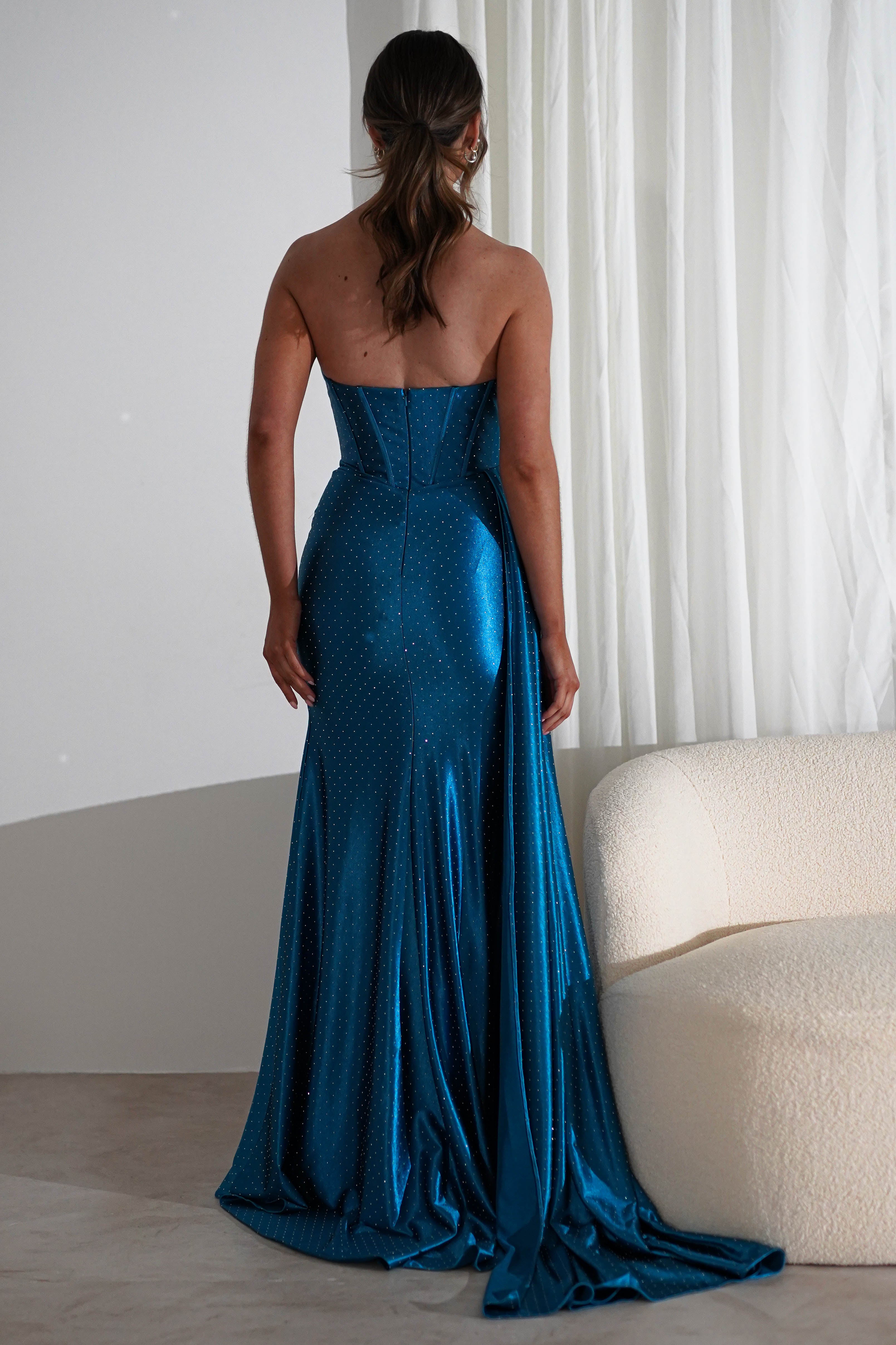 Pranvera Embellished Luxurious Gown | Peacock | Oh Hello Clothing | XS (6)