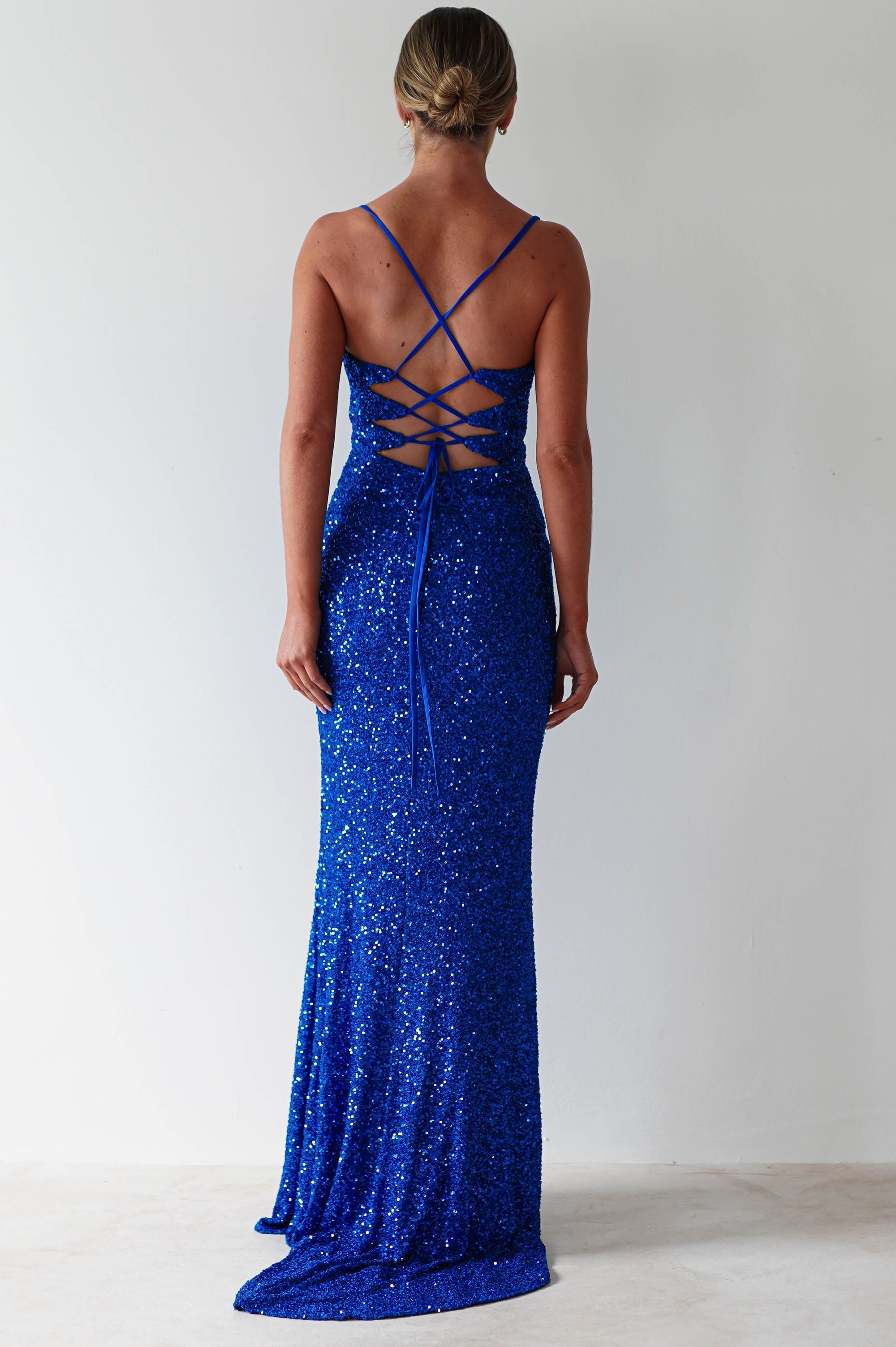 Clarisse Bodycon Sequin Gown | Royal Blue - Oh Hello Clothing