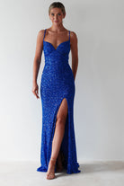 Clarisse Bodycon Sequin Gown | Royal Blue - Oh Hello Clothing