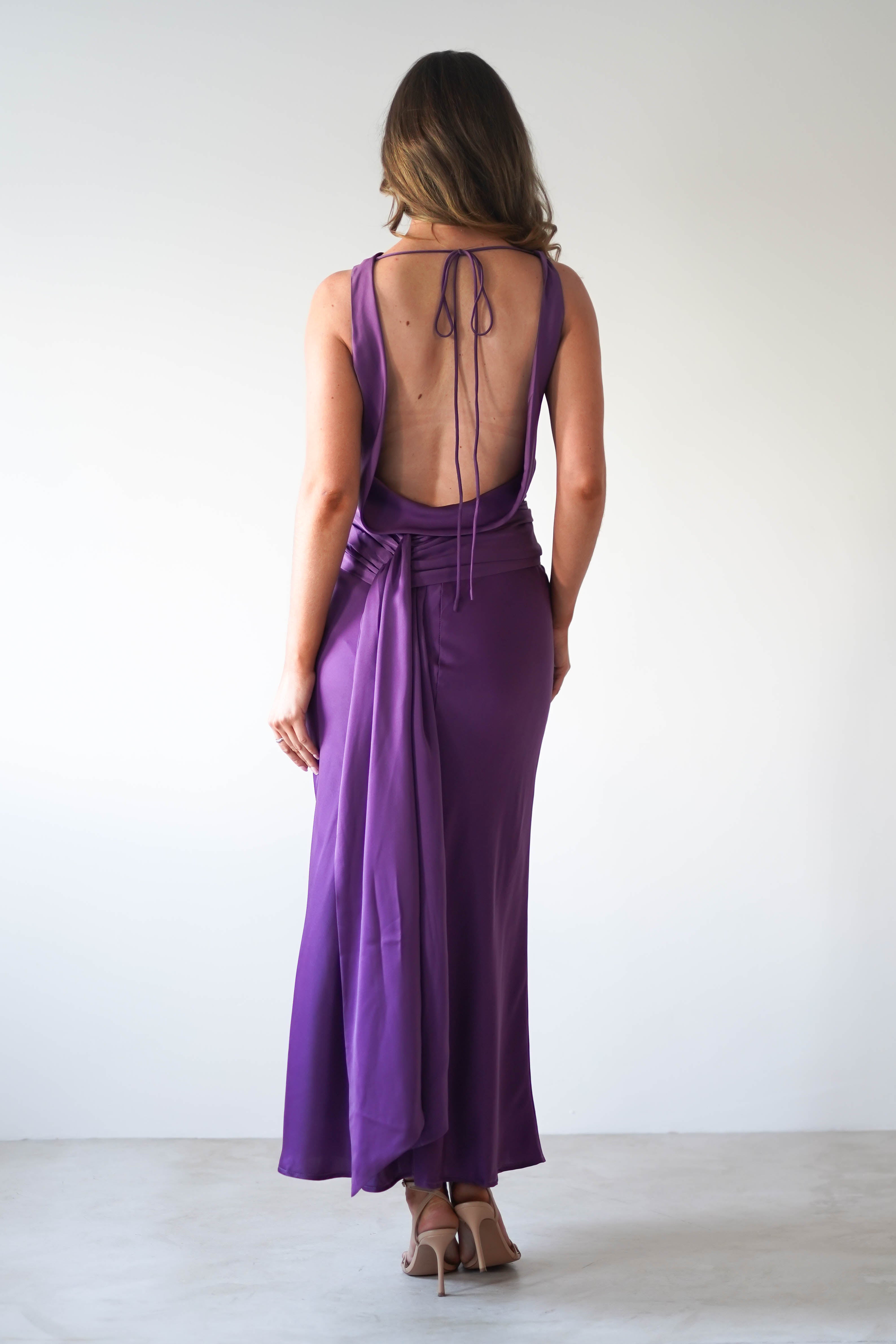 River Backless Maxi Dress | Deep Purple