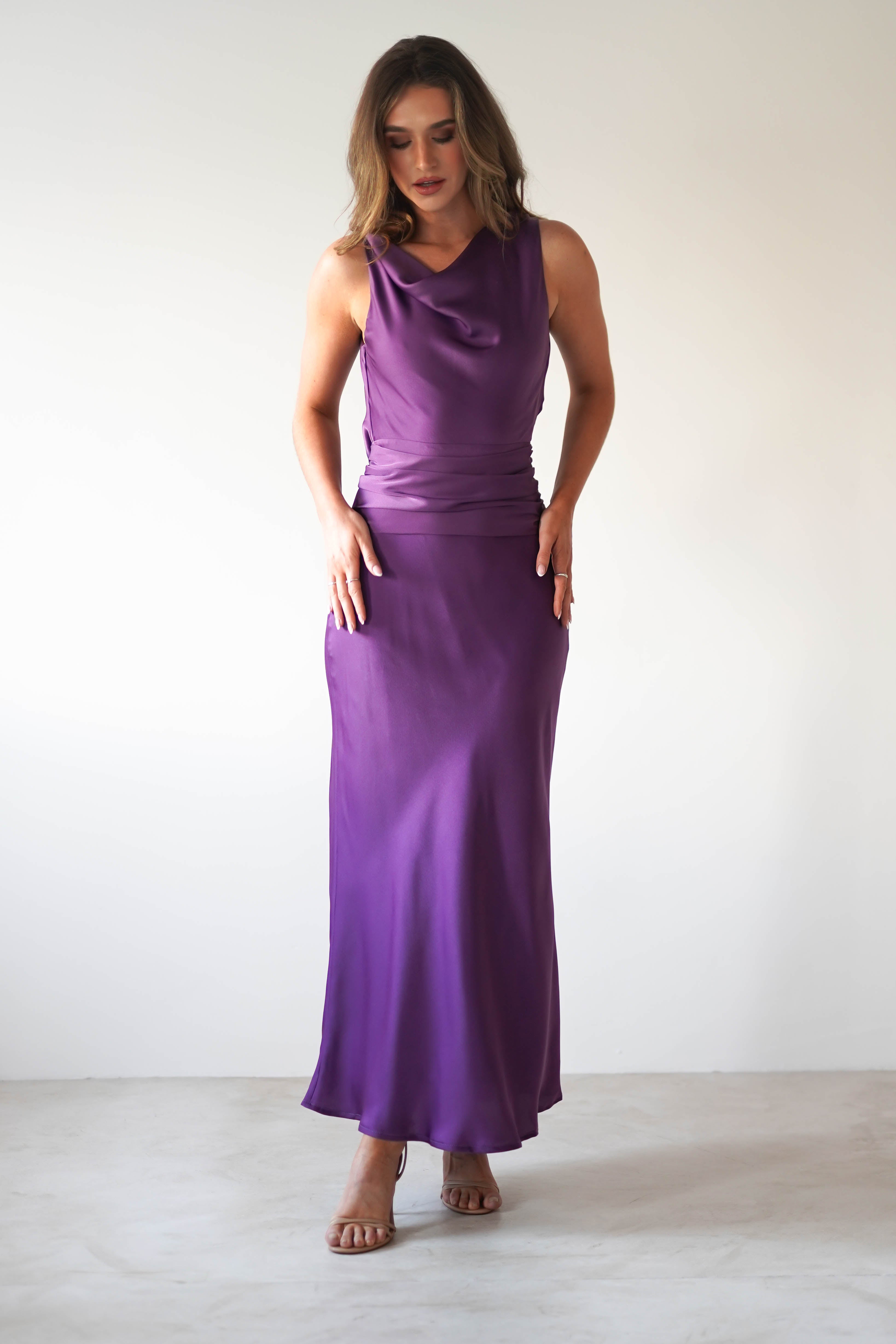 River Backless Maxi Dress | Deep Purple