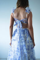Lauren Floral Tulle Maxi Dress | Blue/White - Oh Hello Clothing
