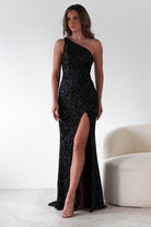 Charley Sequin Bodycon Gown | Black | Oh Hello Clothing | S (8)