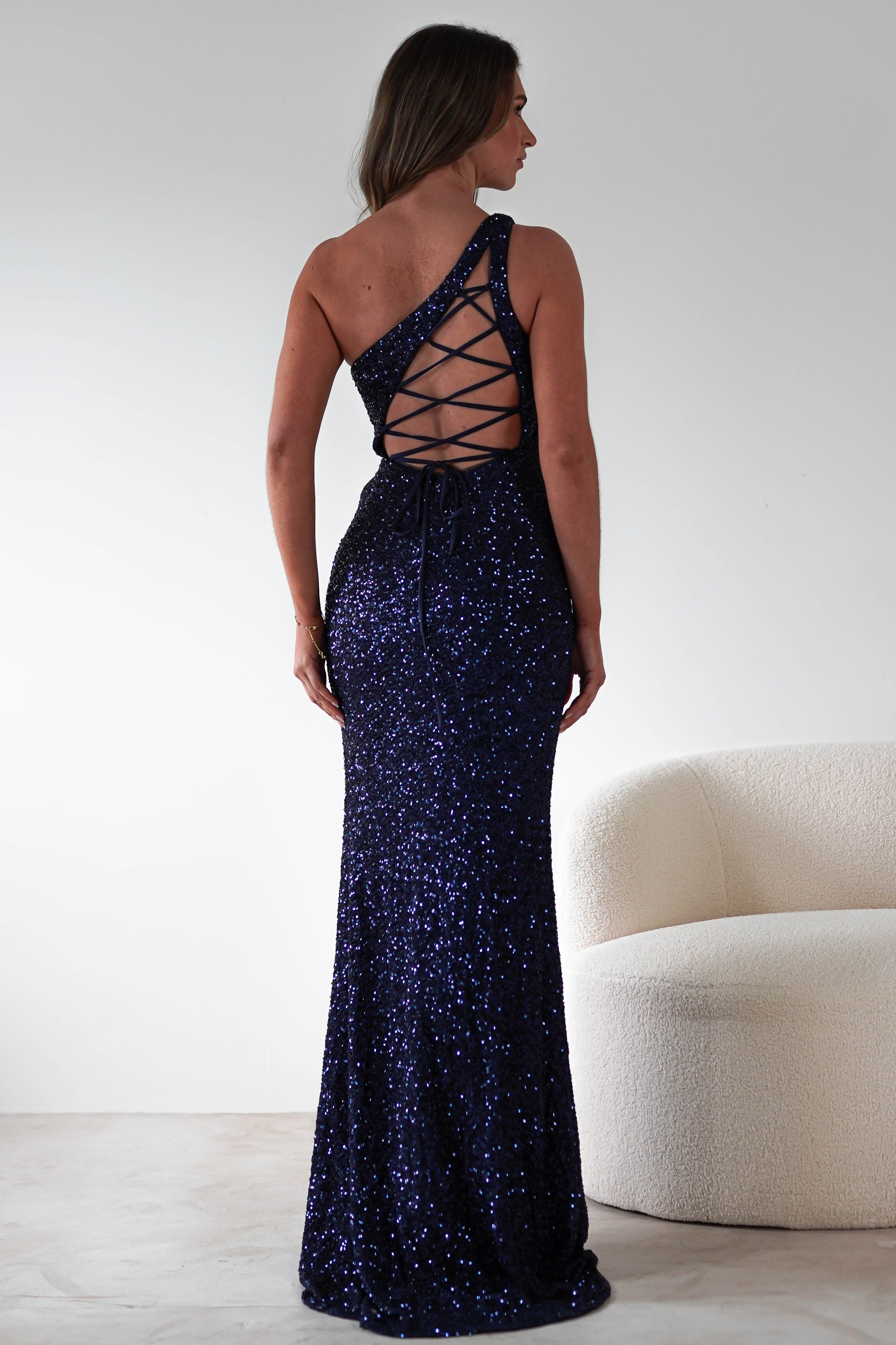 Charley Sequin Bodycon Gown | Navy - Oh Hello Clothing