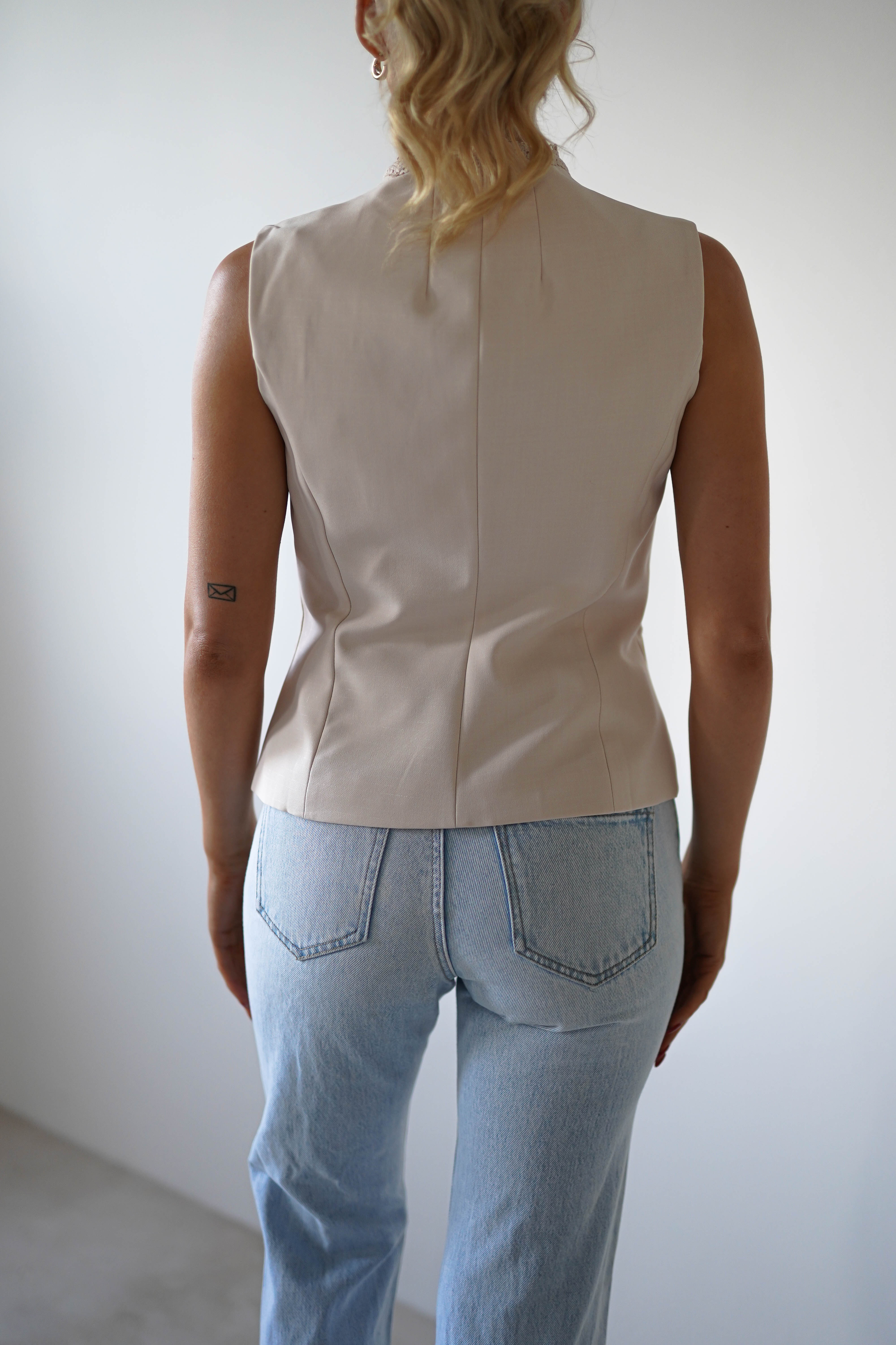 Rosha Lace Detail Waistcoat | Cream - Oh Hello Clothing