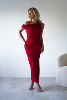Shayna Off The Shouler Midaxi | Red | Oh Hello Clothing | XS (6)