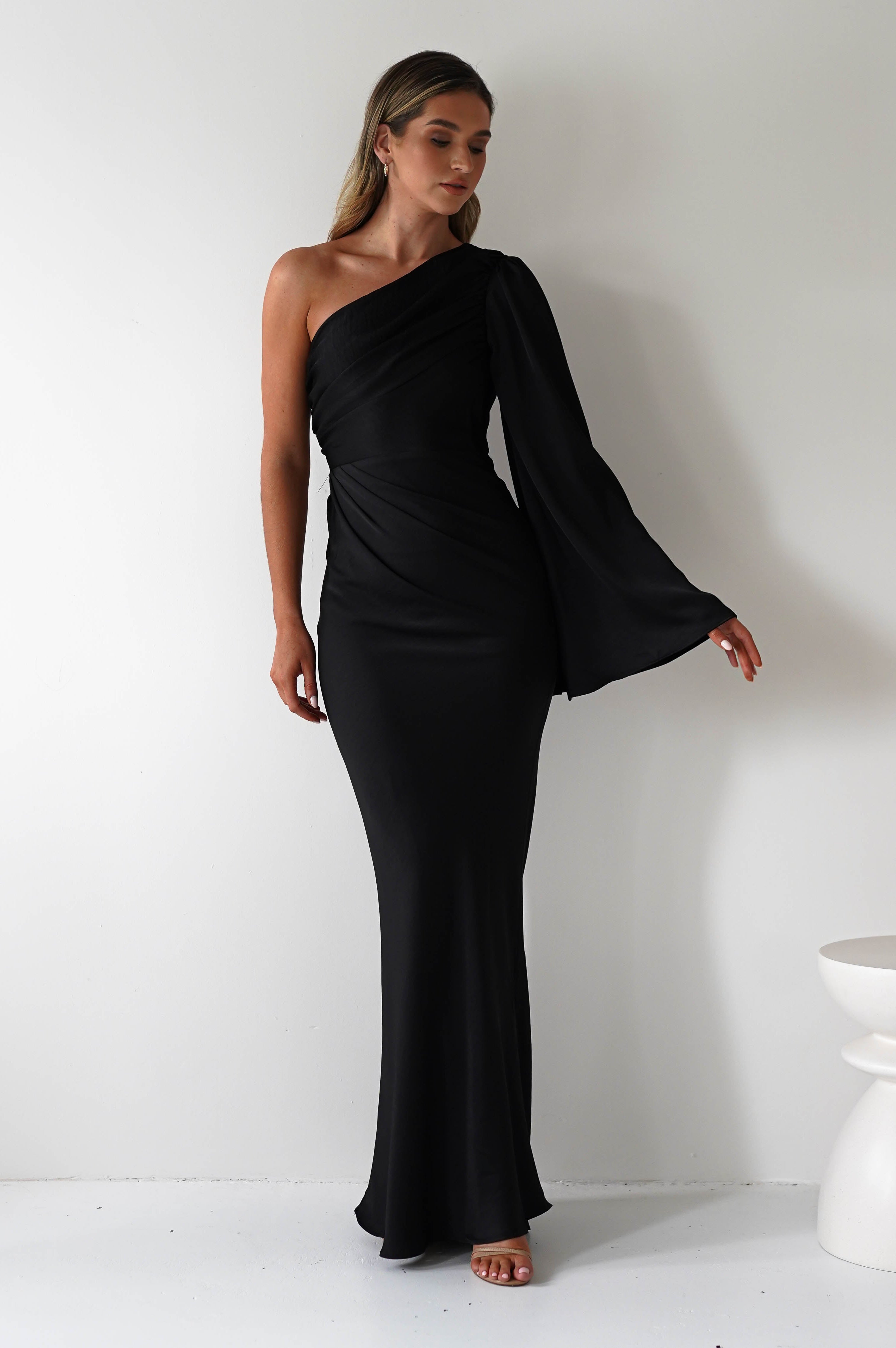Elegance Silky Maxi Dress | Black | Oh Hello Clothing | XS (6)