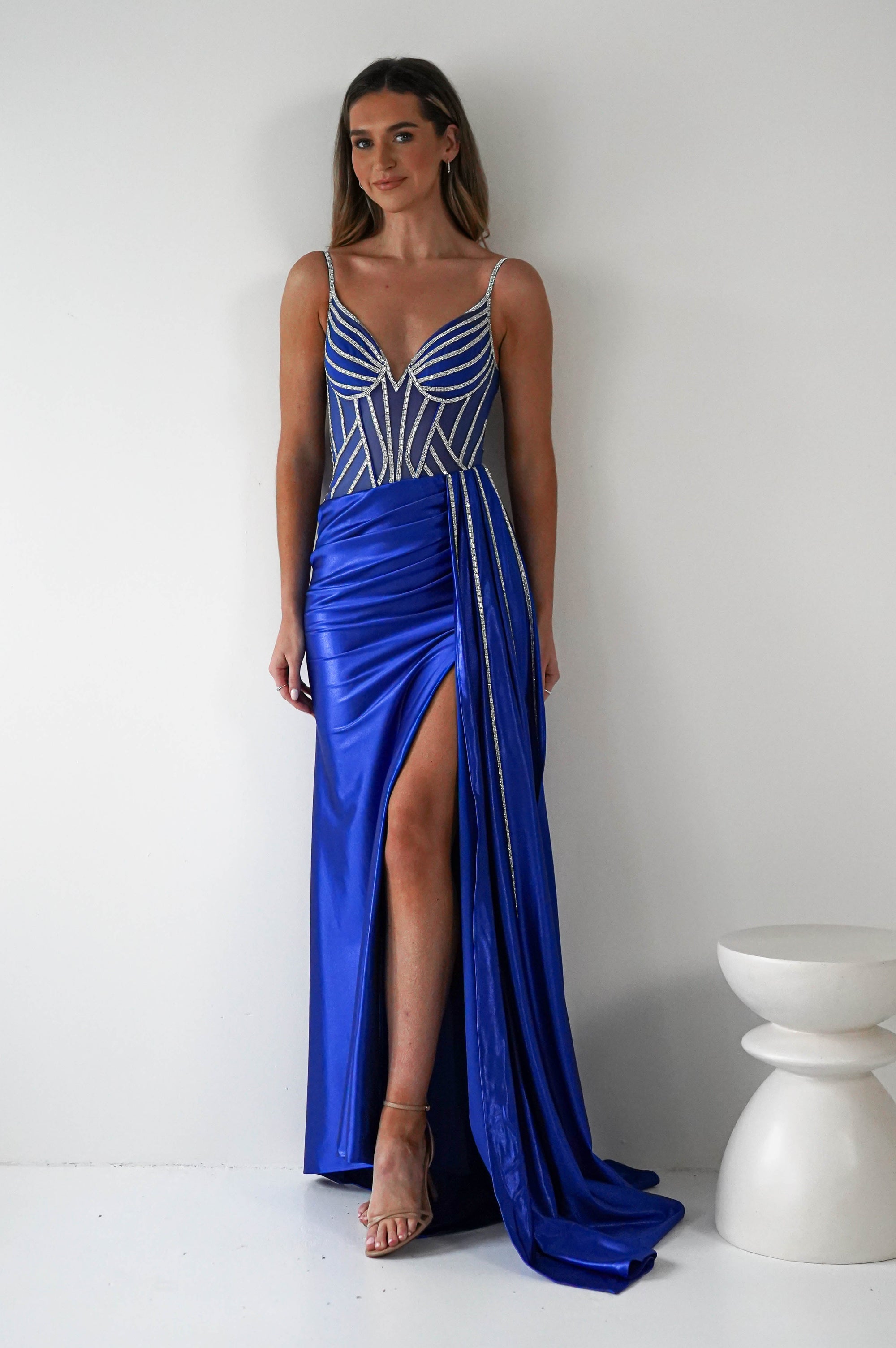 Leonardo Diamante Bodycon Gown | Royal Blue | Oh Hello Clothing | S (8)
