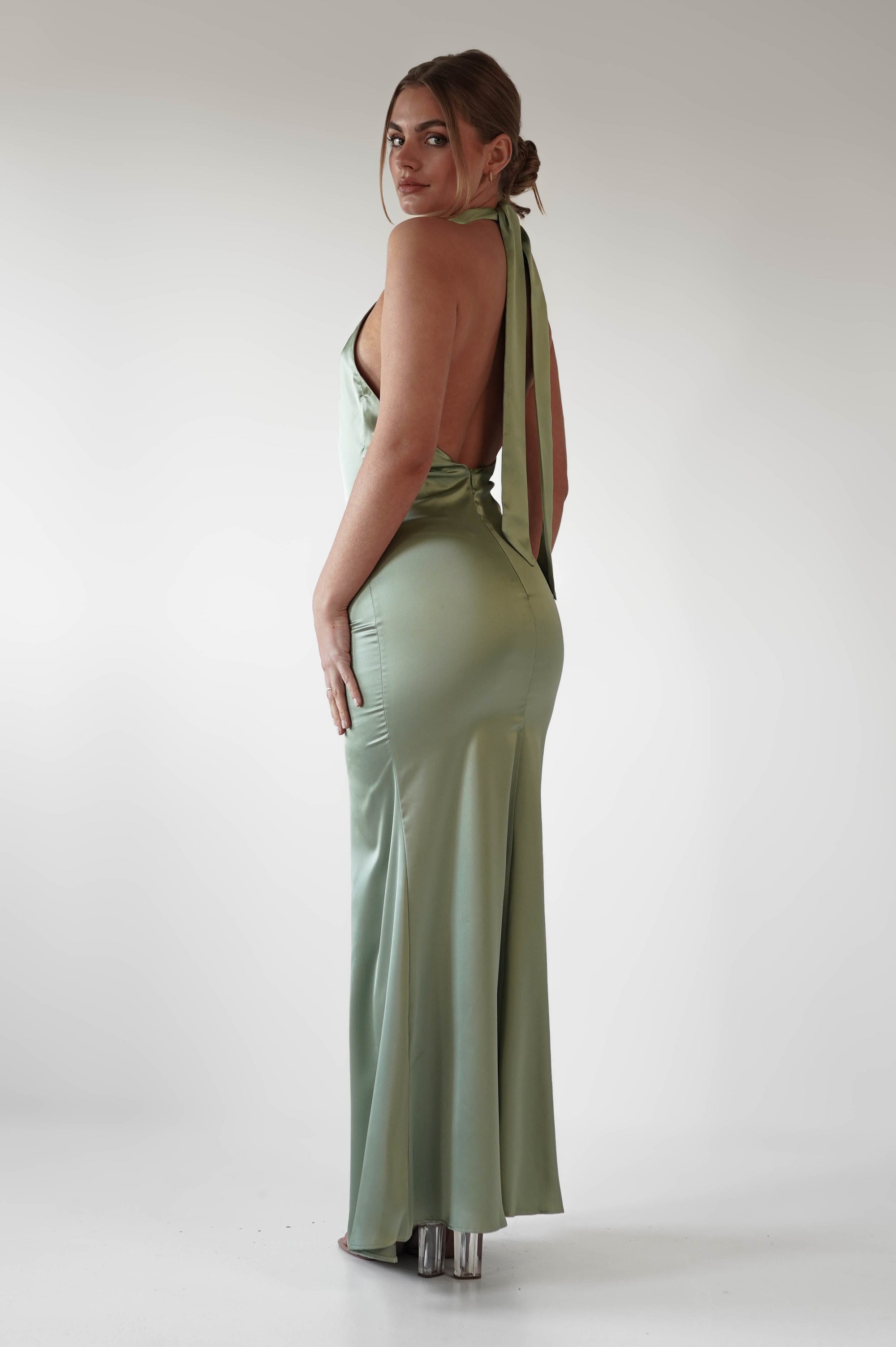Kartia Halterneck Maxi Gown | Sage | Oh Hello Clothing | XS (6)