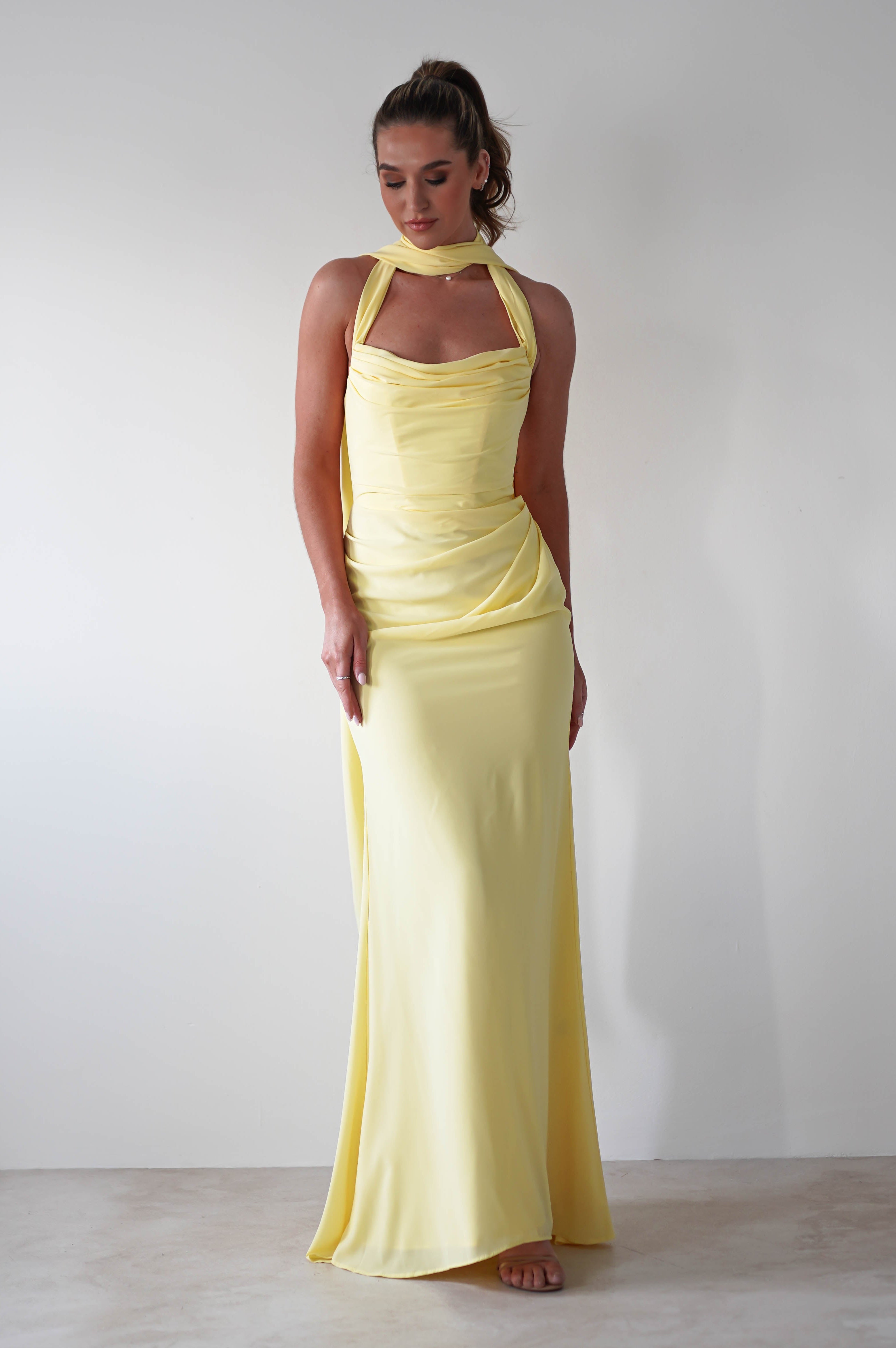 Lisa Multiway Chiffon Gown | Yellow - Oh Hello Clothing