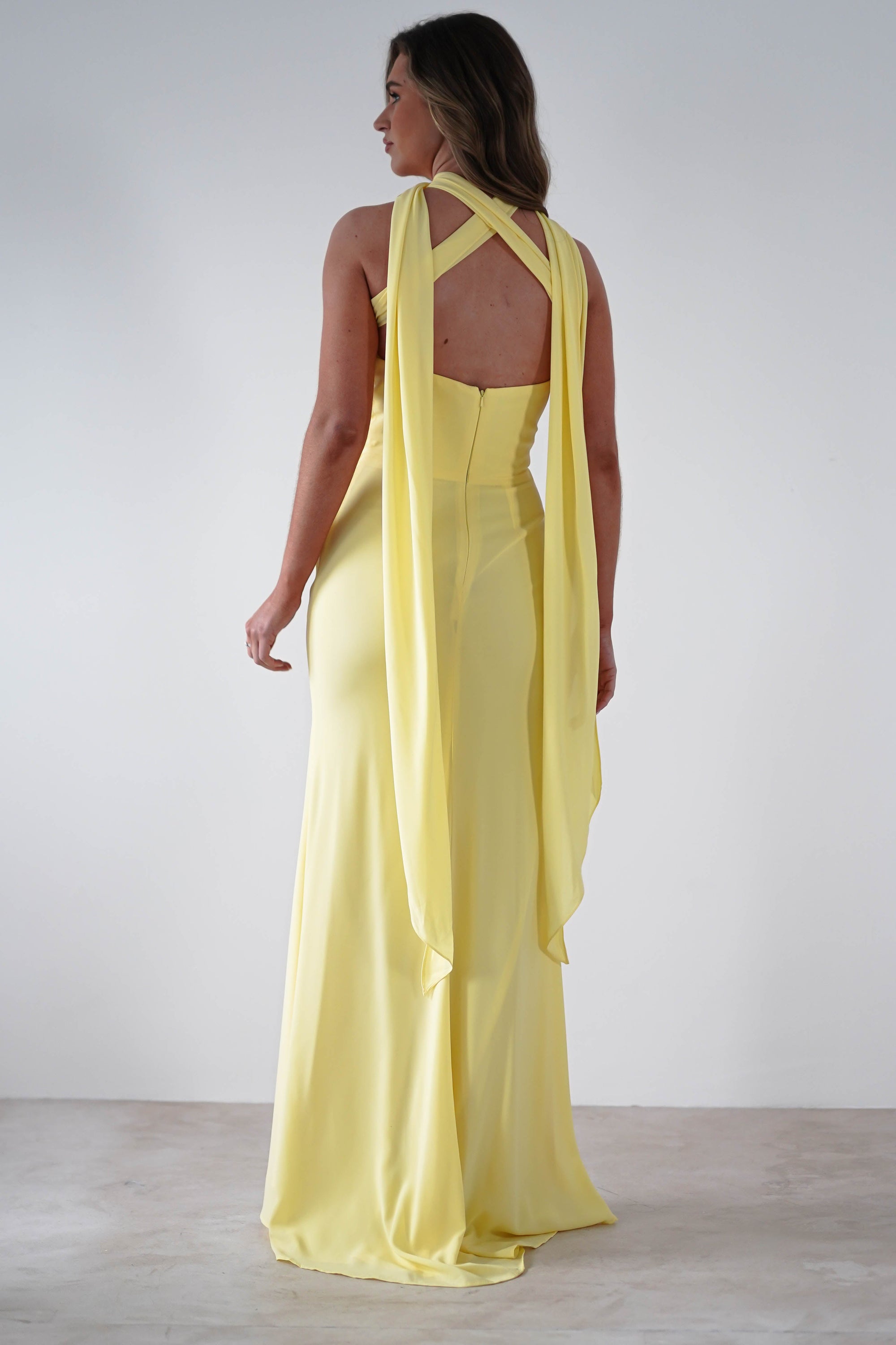 Lisa Multiway Chiffon Gown | Yellow - Oh Hello Clothing