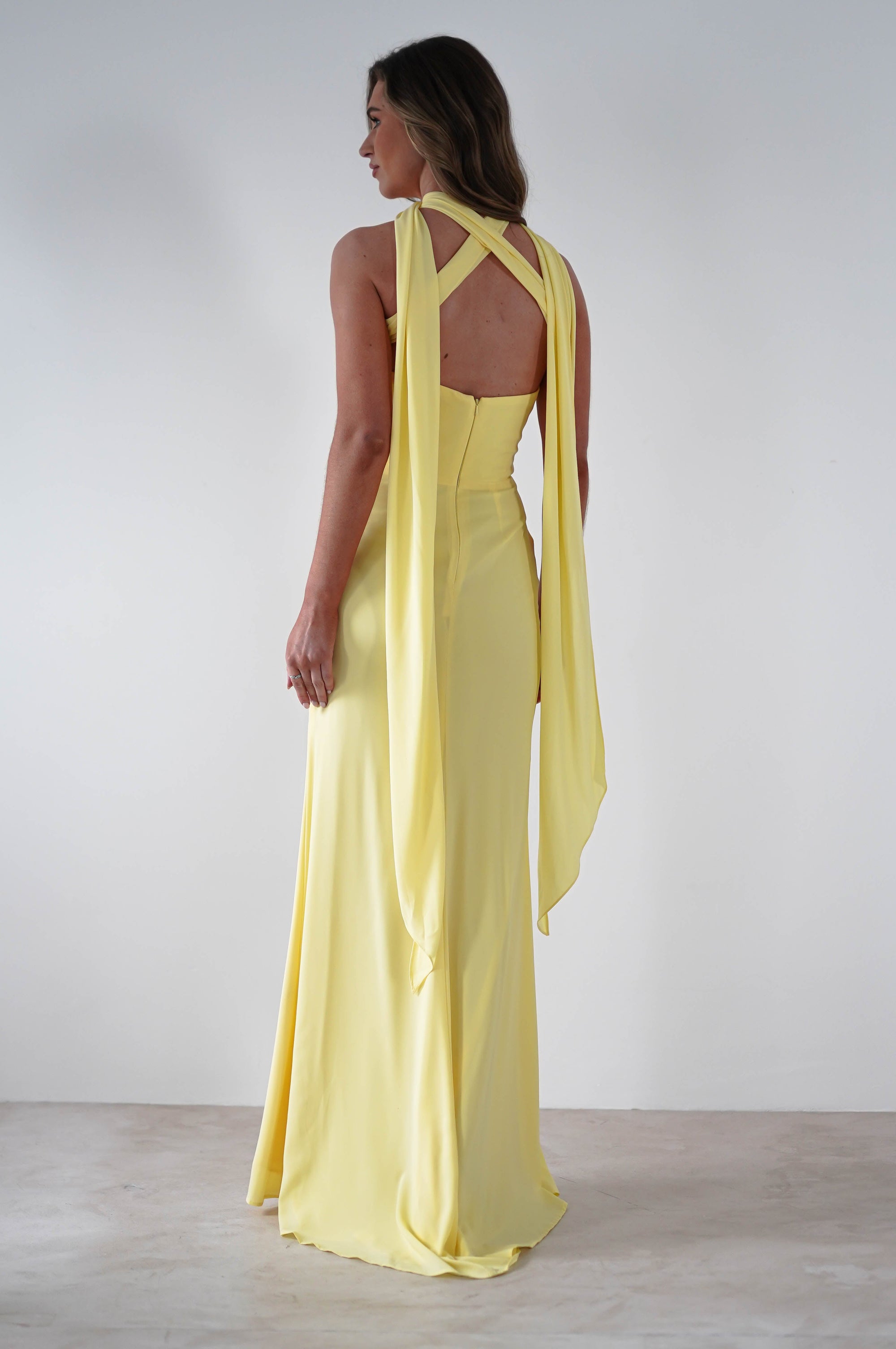 Lisa Multiway Chiffon Gown | Yellow - Oh Hello Clothing