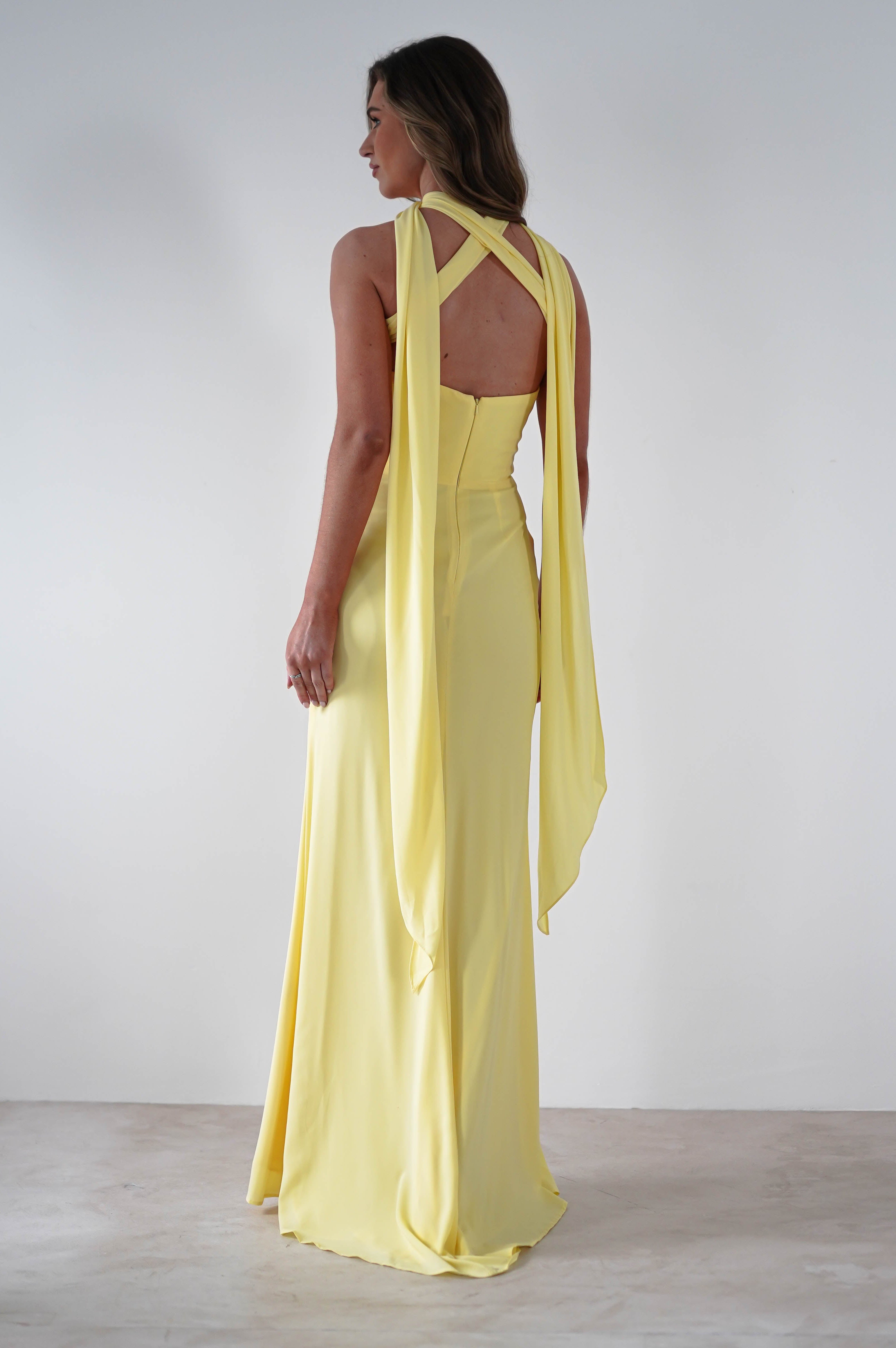 Lisa Multiway Chiffon Gown | Yellow - Oh Hello Clothing