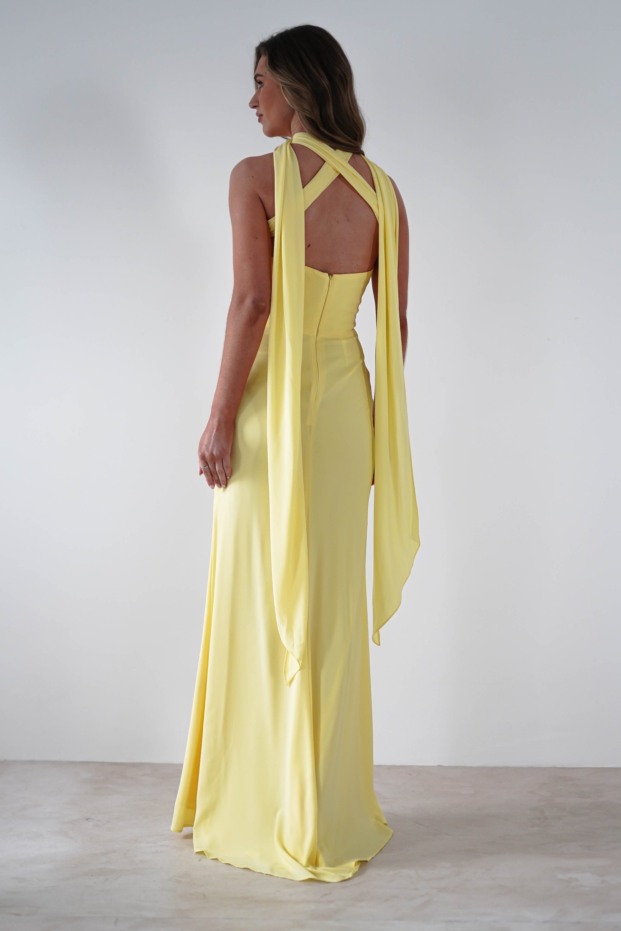 Lisa Multiway Chiffon Gown | Yellow - Oh Hello Clothing