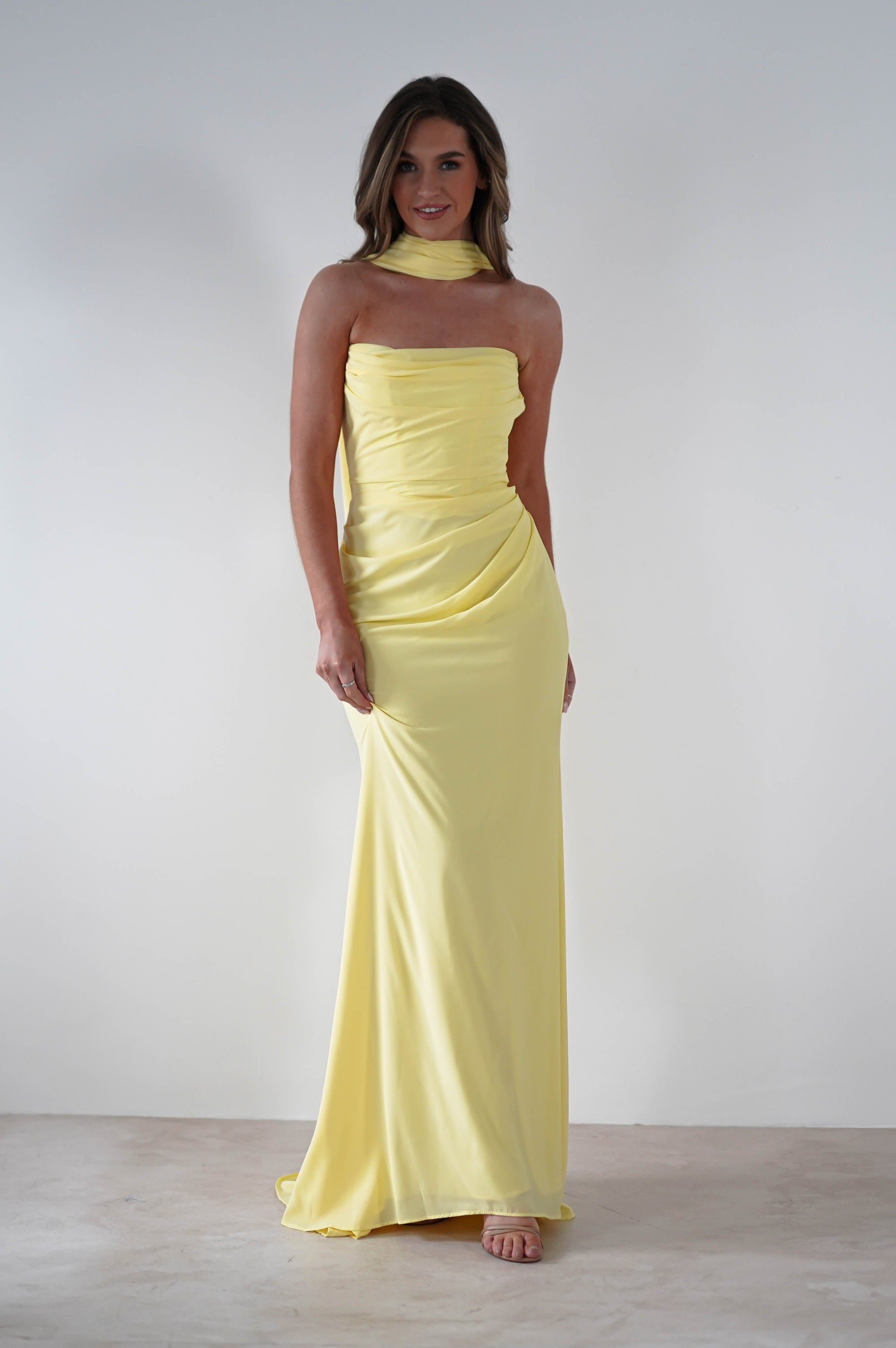 Lisa Multiway Chiffon Gown | Yellow - Oh Hello Clothing