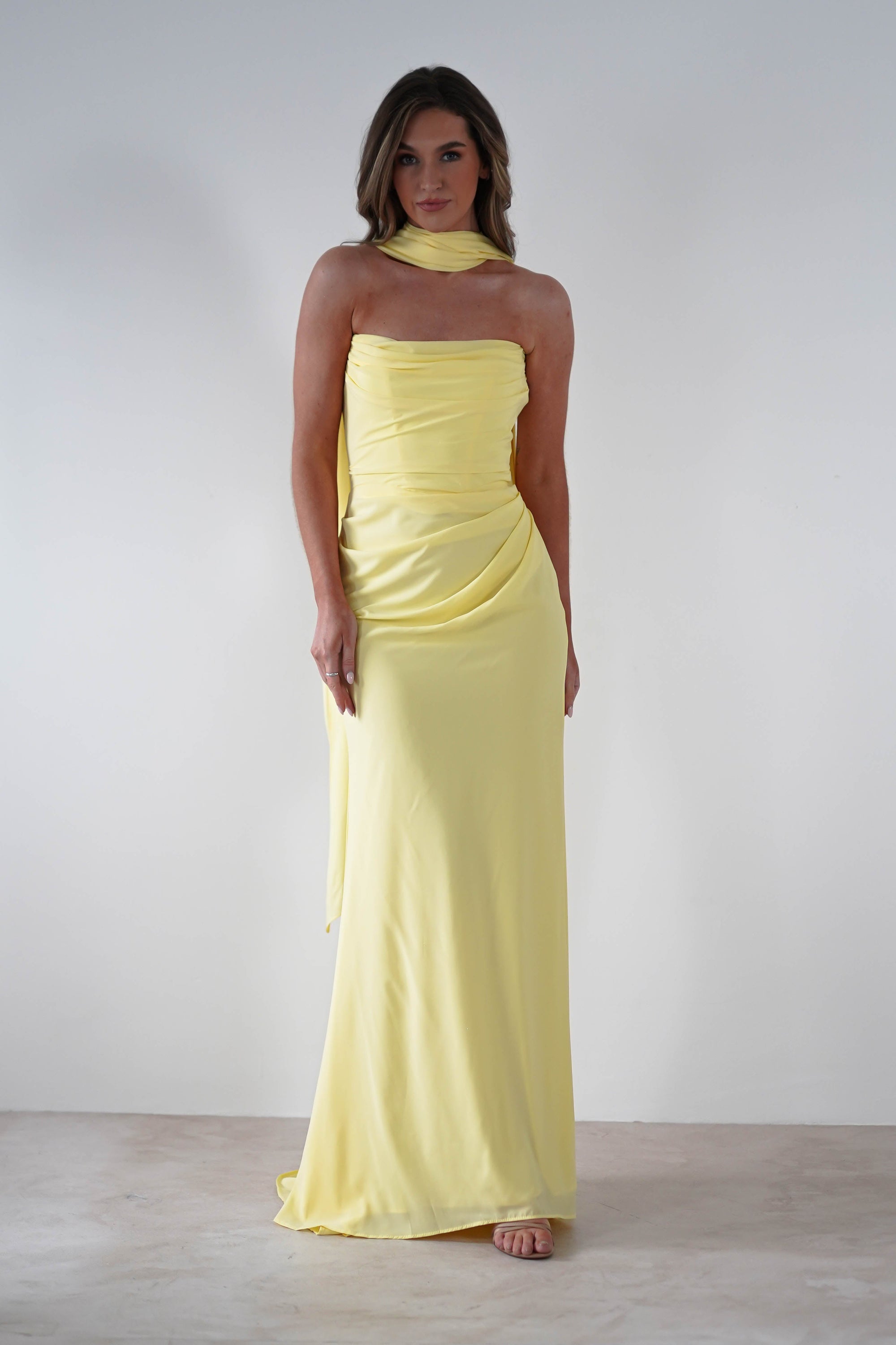 Lisa Multiway Chiffon Gown | Yellow - Oh Hello Clothing