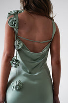 Karley Soft Satin Maxi Dress | Sage Green - Oh Hello Clothing