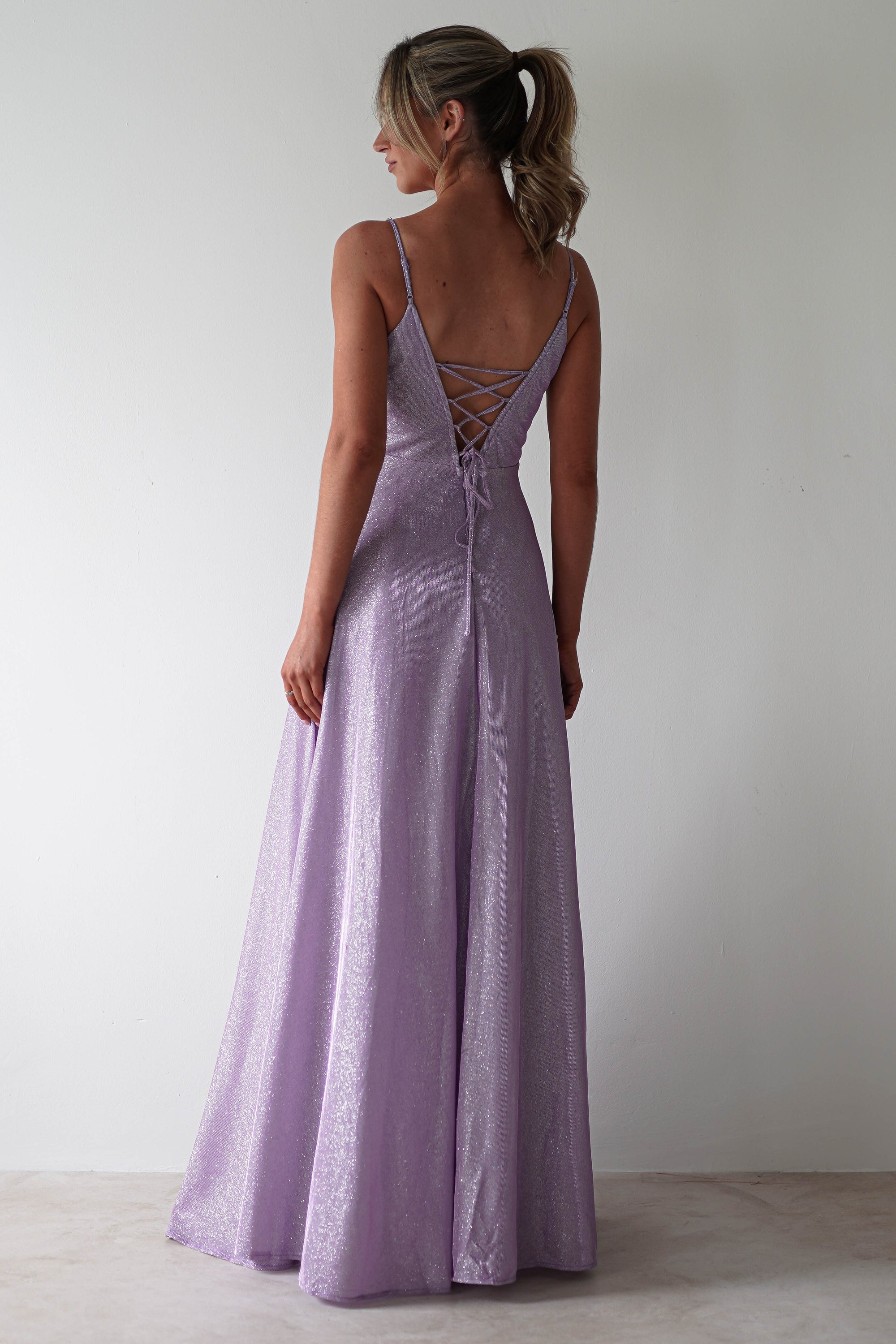Marlene Glitter Gown | Lavendar - Oh Hello Clothing