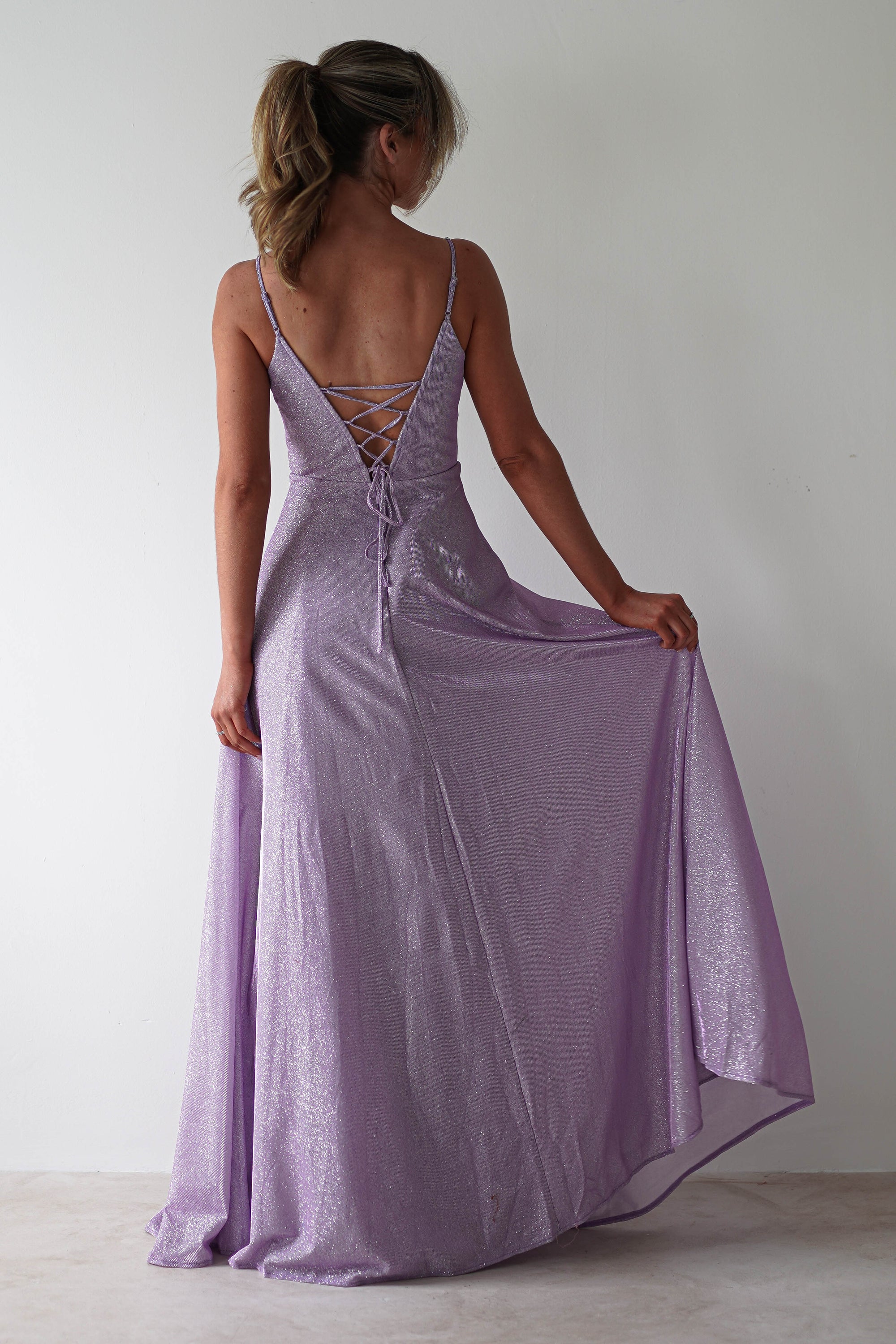 Marlene Glitter Gown | Lavendar - Oh Hello Clothing