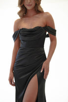 Monica Off The Shoulder Gown | Black - Oh Hello Clothing