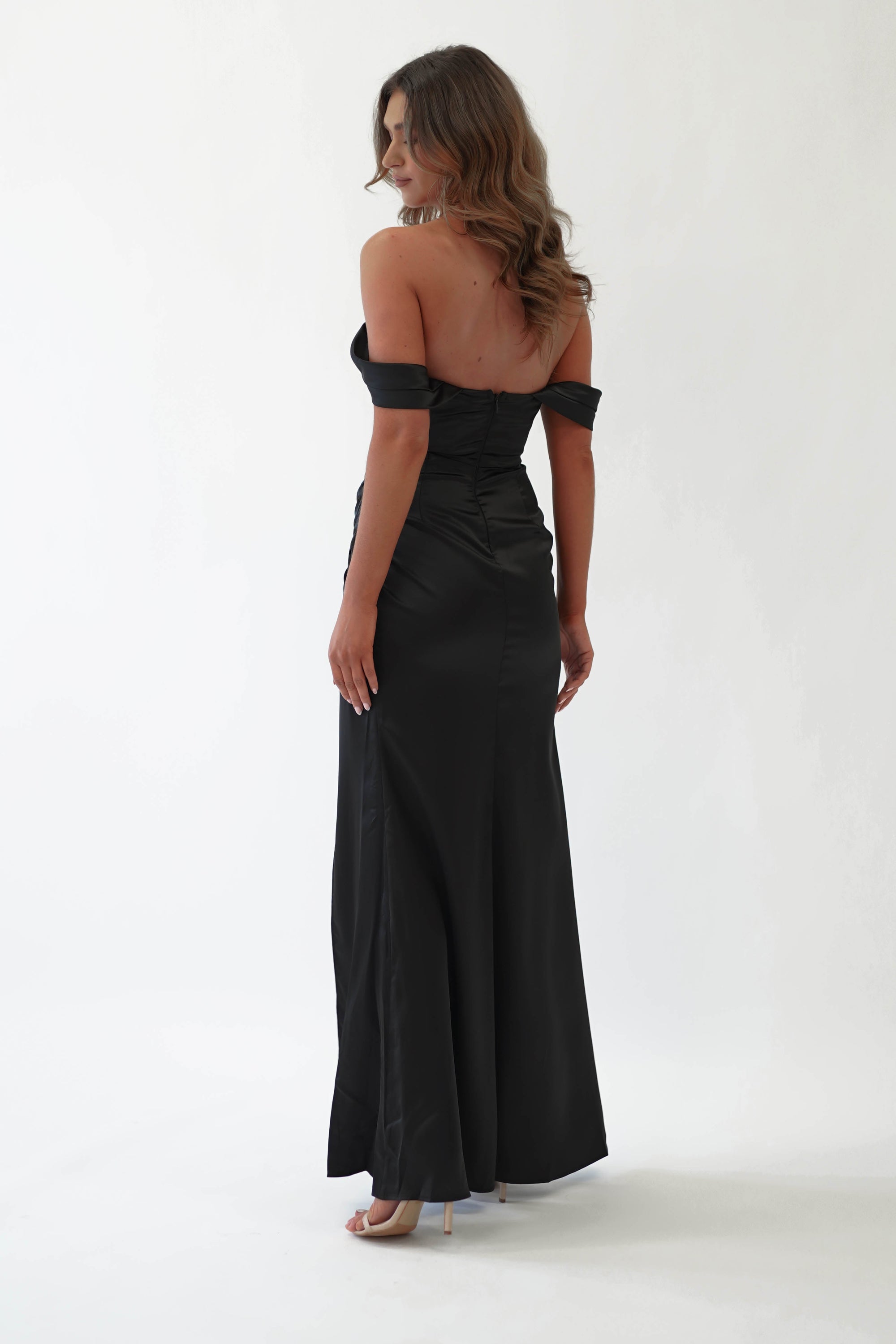 Monica Off The Shoulder Gown | Black - Oh Hello Clothing
