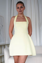 Lollie Halterneck Mini Dress | Yellow - Oh Hello Clothing