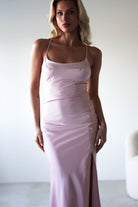 Elsa Matte Satin Maxi Gown | Blush Pink | Oh Hello Clothing | XS (6)